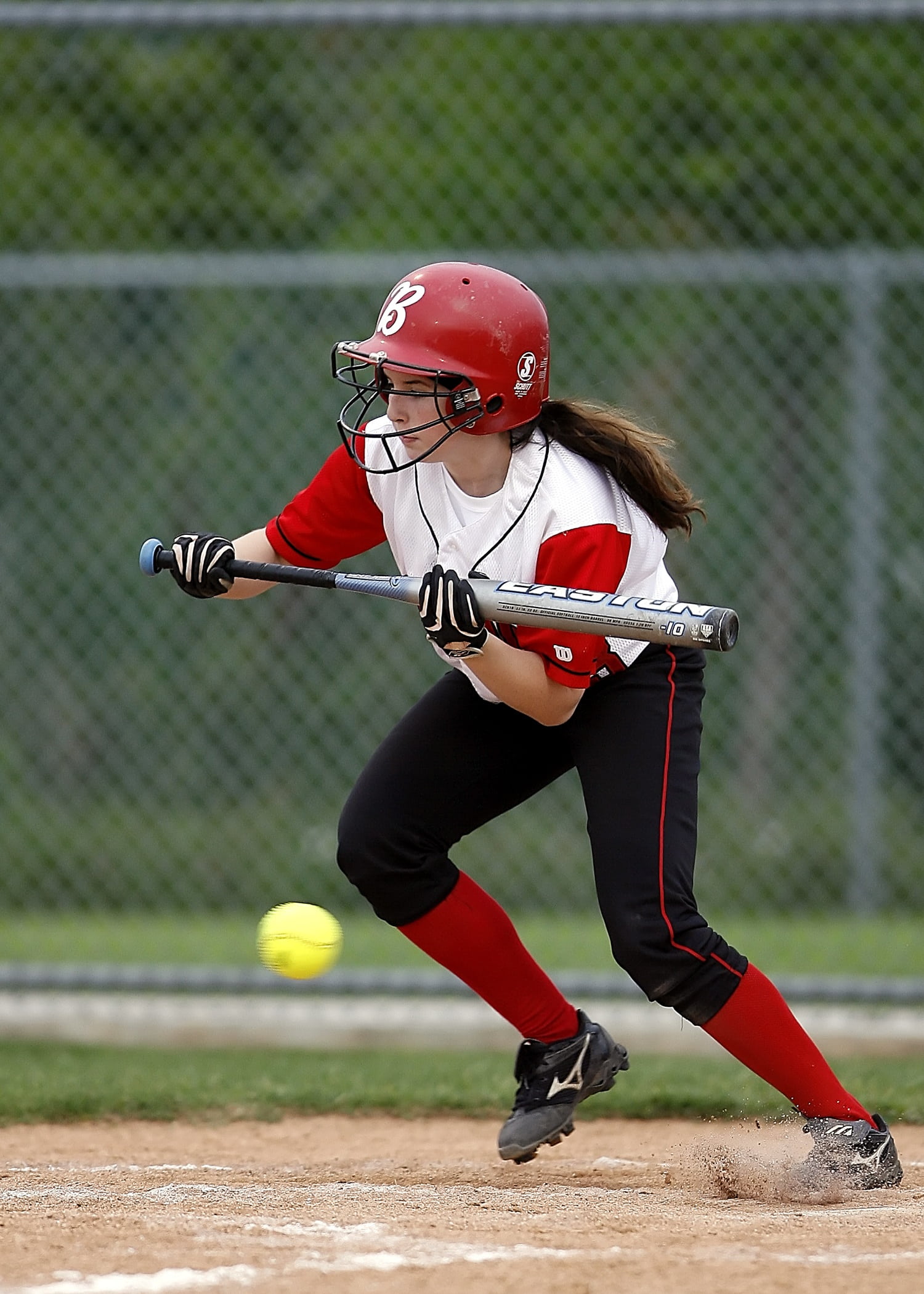 full length, softball, female, bat, runner, competition, hit, helmet, one person, batter, sports helmet, adolescence, game, childhood, clothing, teen, sports uniform, Phone HD Wallpaper
