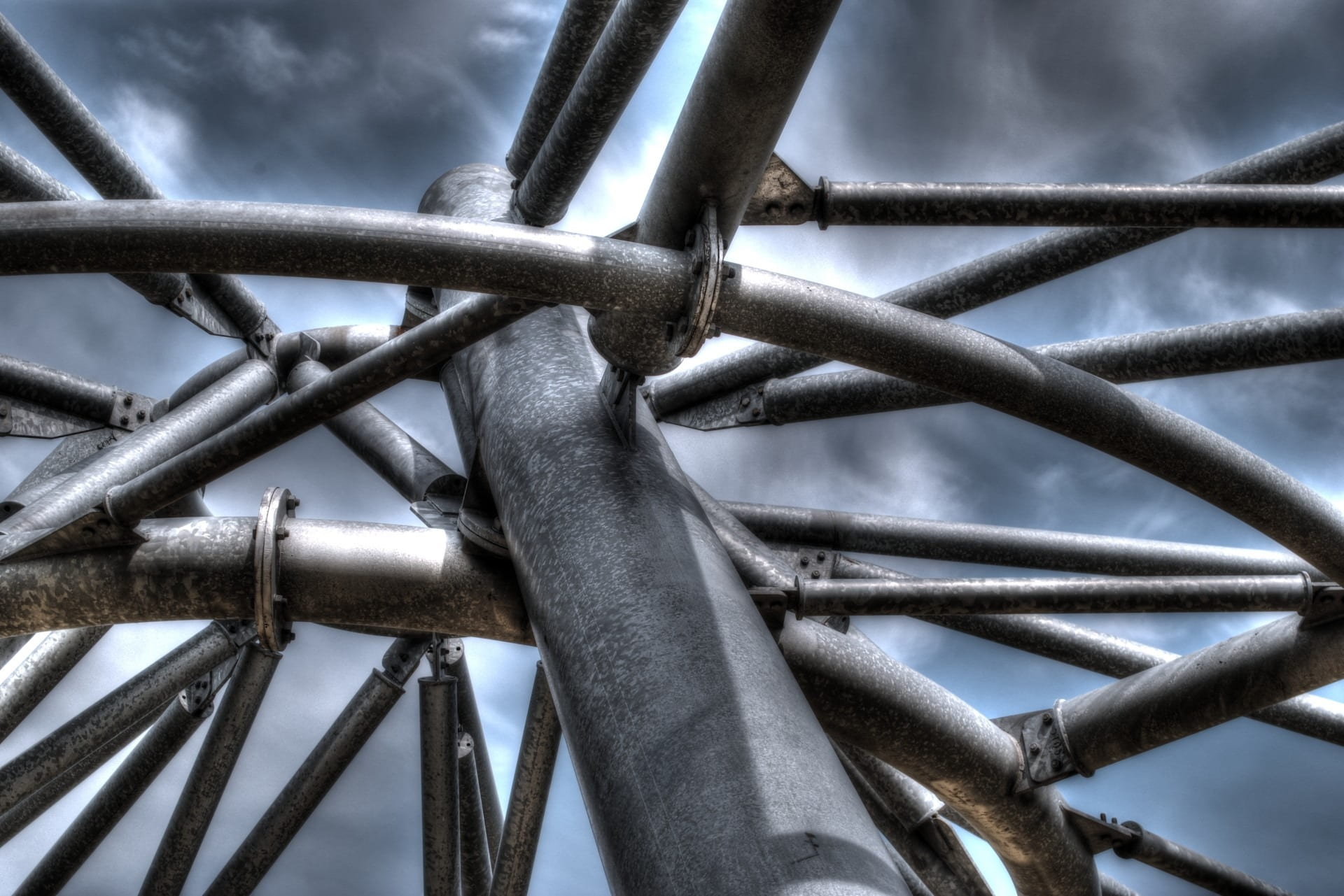 metal work, art, tangled, halo, artwork, fence, sky, no people, haslingden, monument, statue, construction, outdoors, low angle view, built structure, nature, HD Wallpaper
