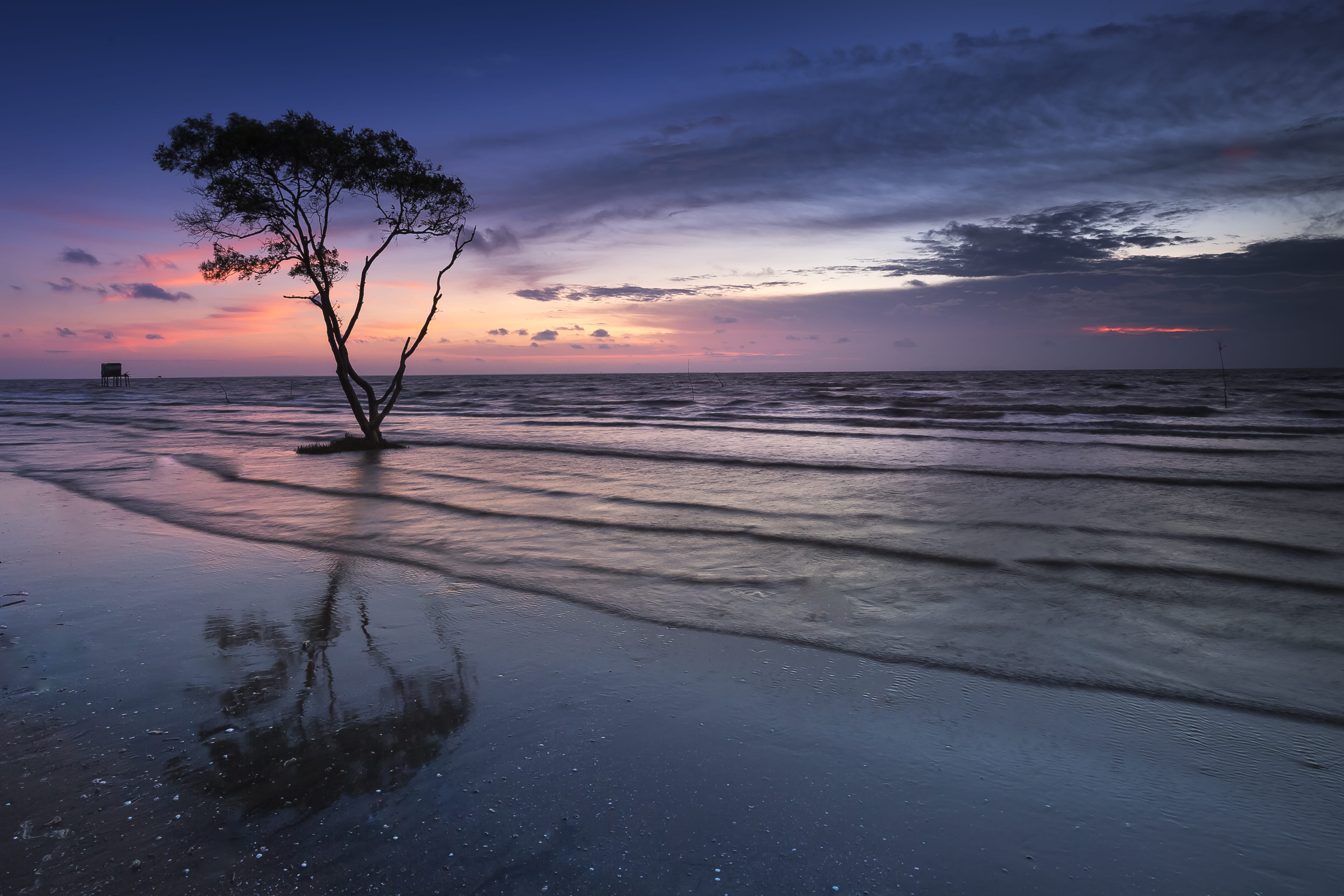 body, evening, travel, near, horizon over water, dusk, sky, sea, orange color, beauty in nature, cloud - sky, sun, summer, sand, landscape, skyscape, reflection, HD Wallpaper