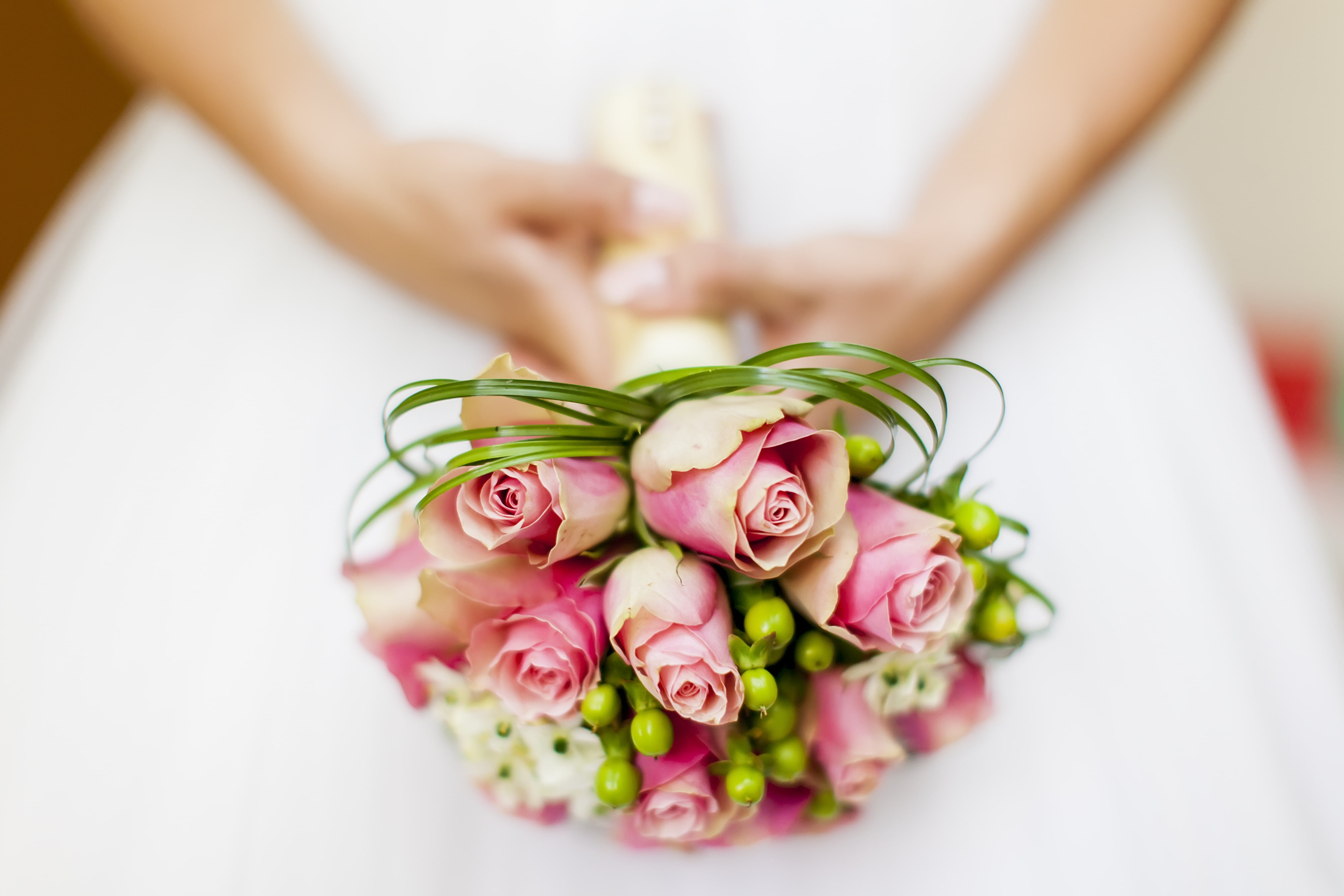 Wedding Flowers, 4K, 4K, Bride, Wedding Bouquet, HD Wallpaper