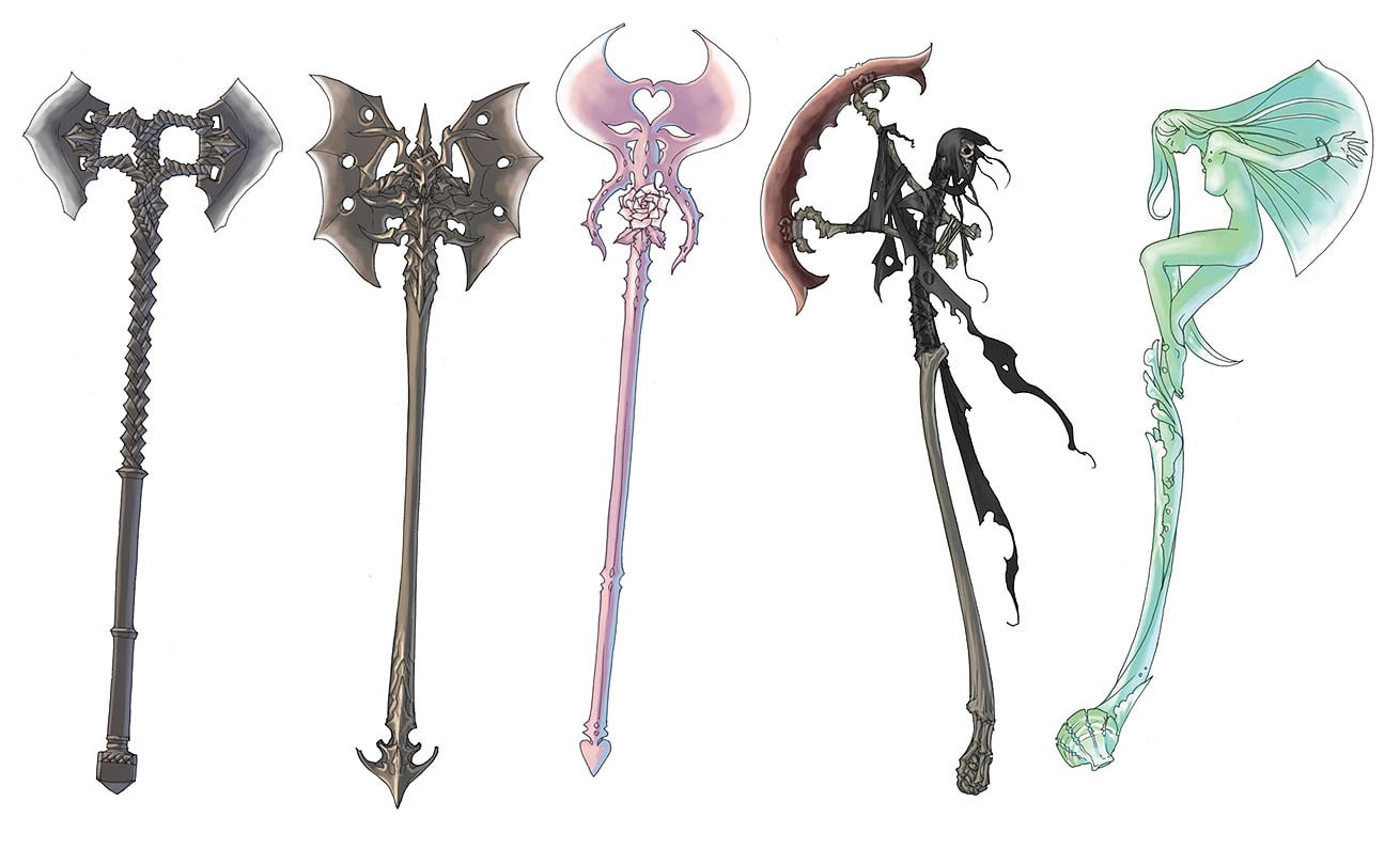 variation, still life, weapon, white background, indoors, studio shot, fantasy art, no people, shape, art and craft, cut out, decoration, design, side by side, HD Wallpaper