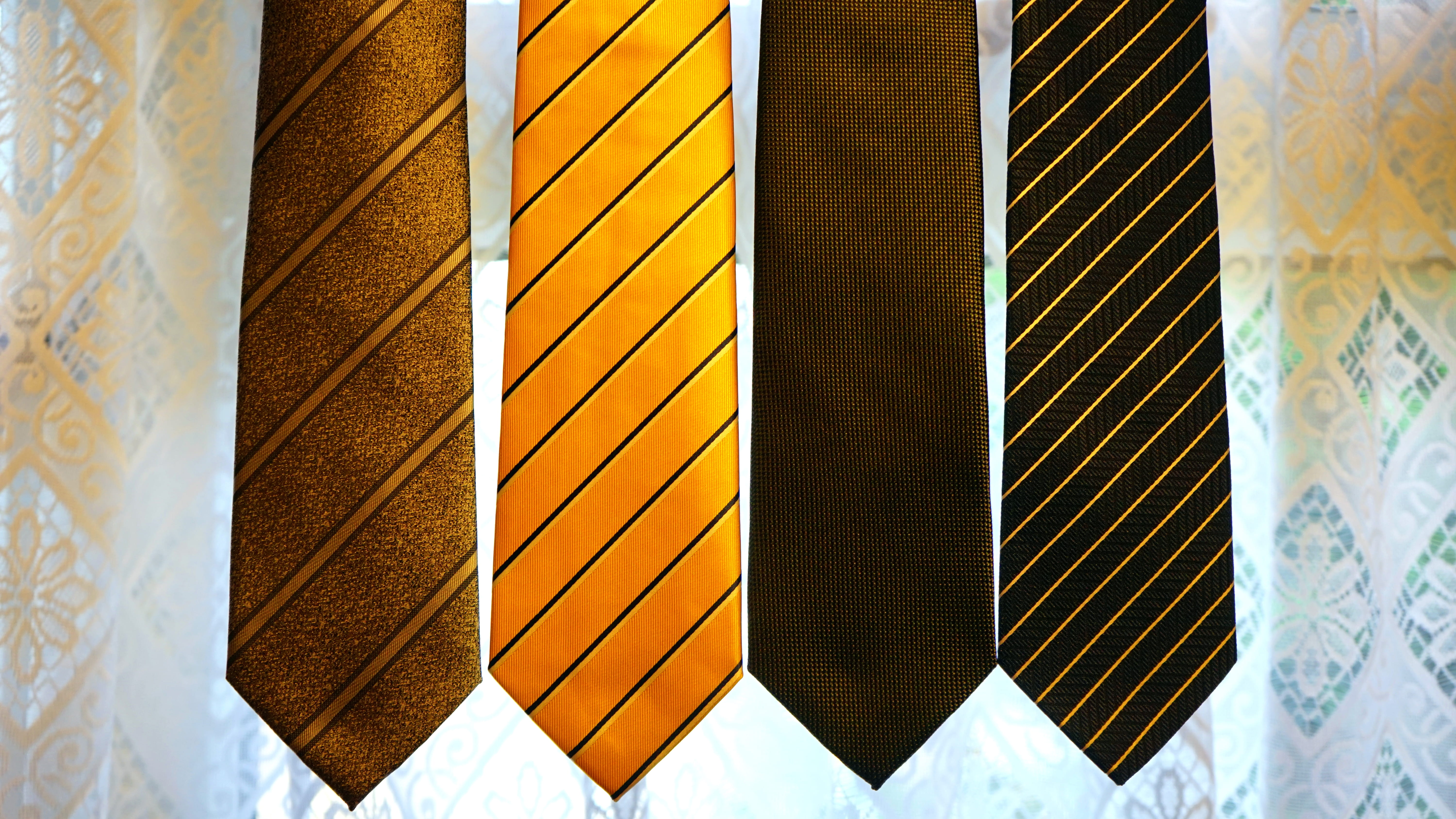 pattern, brown, cravat, hanging, work, design, color, art and craft, metal, style, outdoors, silk, modern, no people, gray, tailor, 5K, choice, assorted, HD Wallpaper