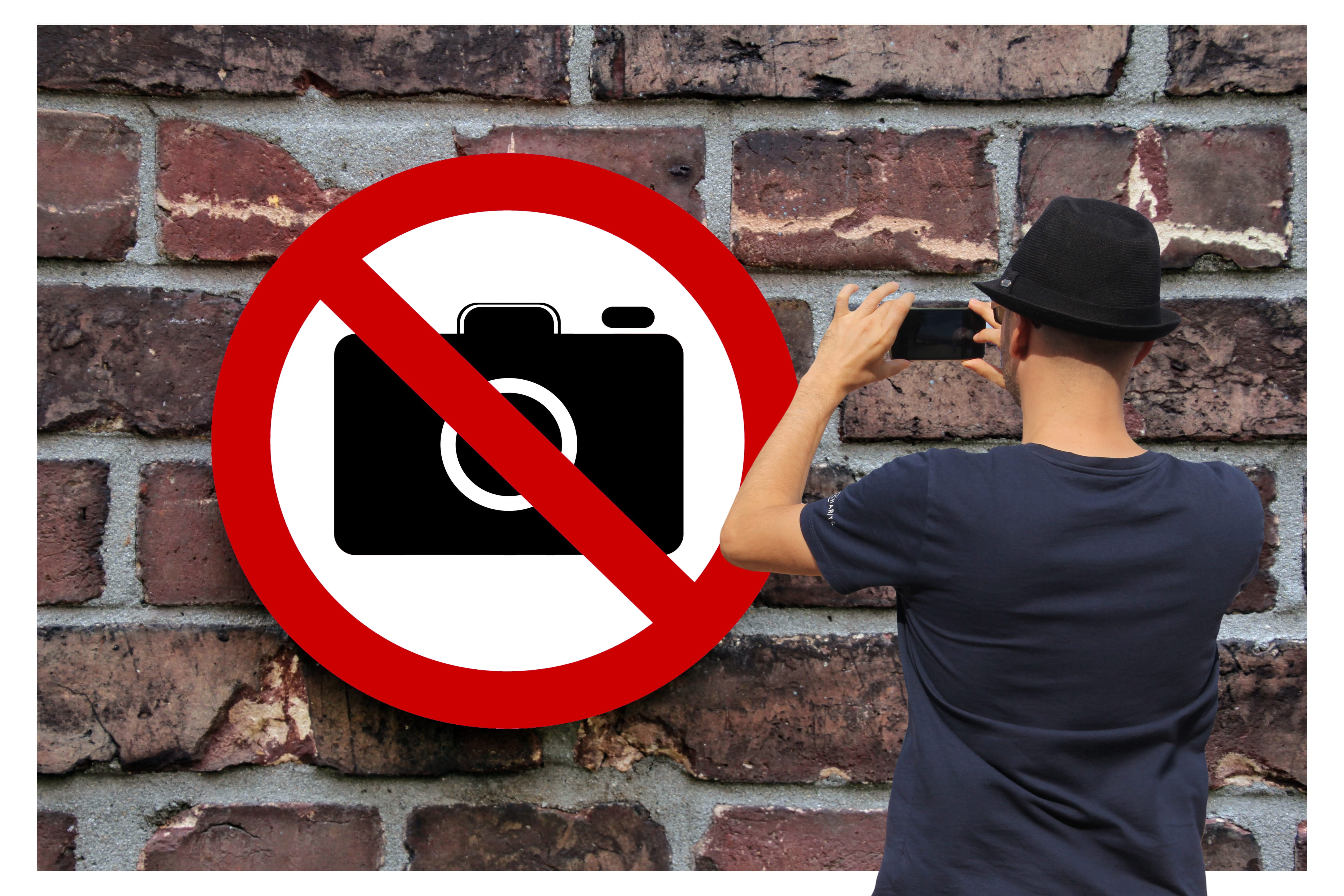 waist up, digital, data protection law, set, wall, red, photographer, sign, real people, shot, dsgvo, human representation, communication, right, ban, brick, HD Wallpaper
