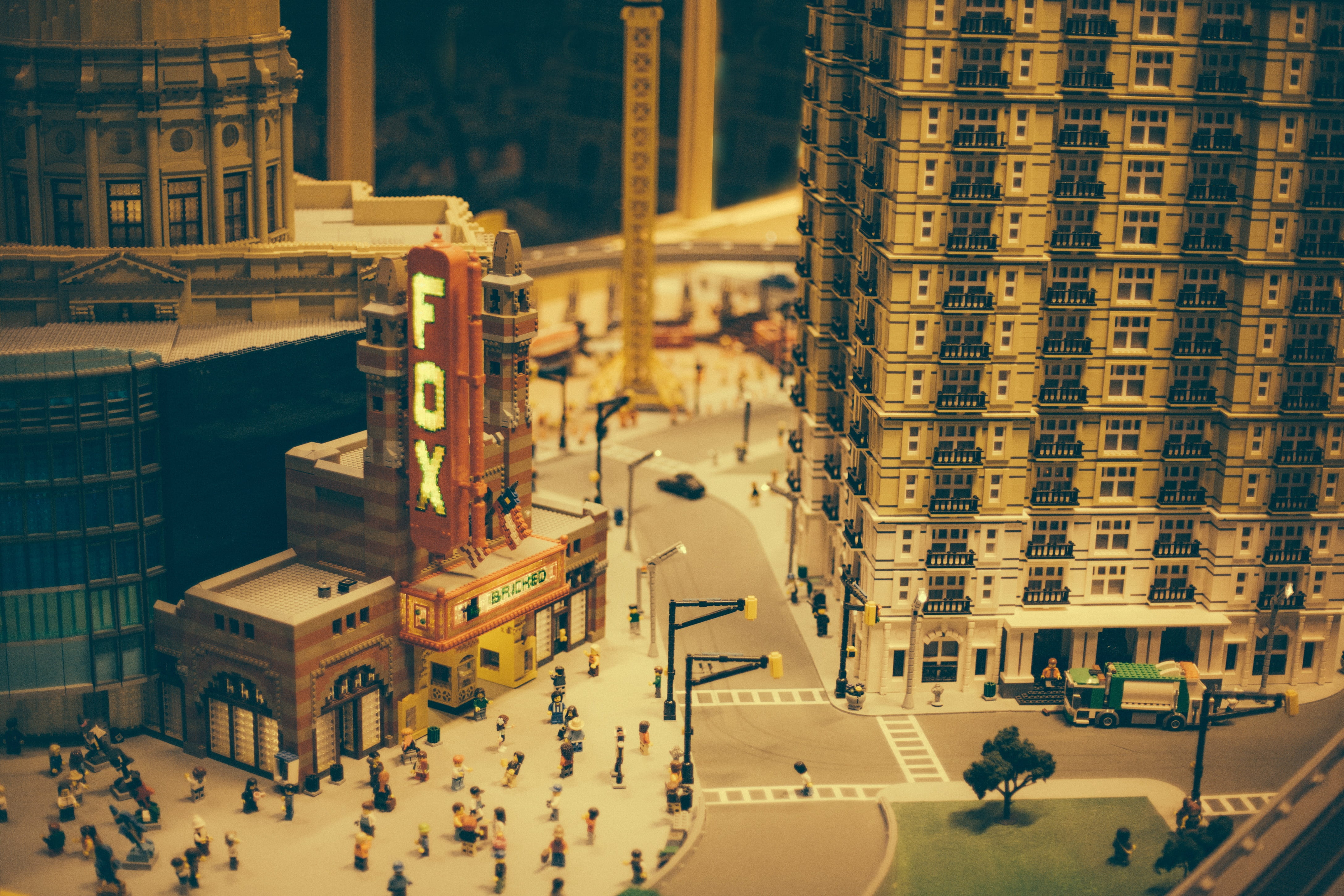 model, legoland, beige, motor vehicle, toys, day, city, lego, building, incidental people, skyscraper, concrete, travel destinations, high angle view, downtown, HD Wallpaper