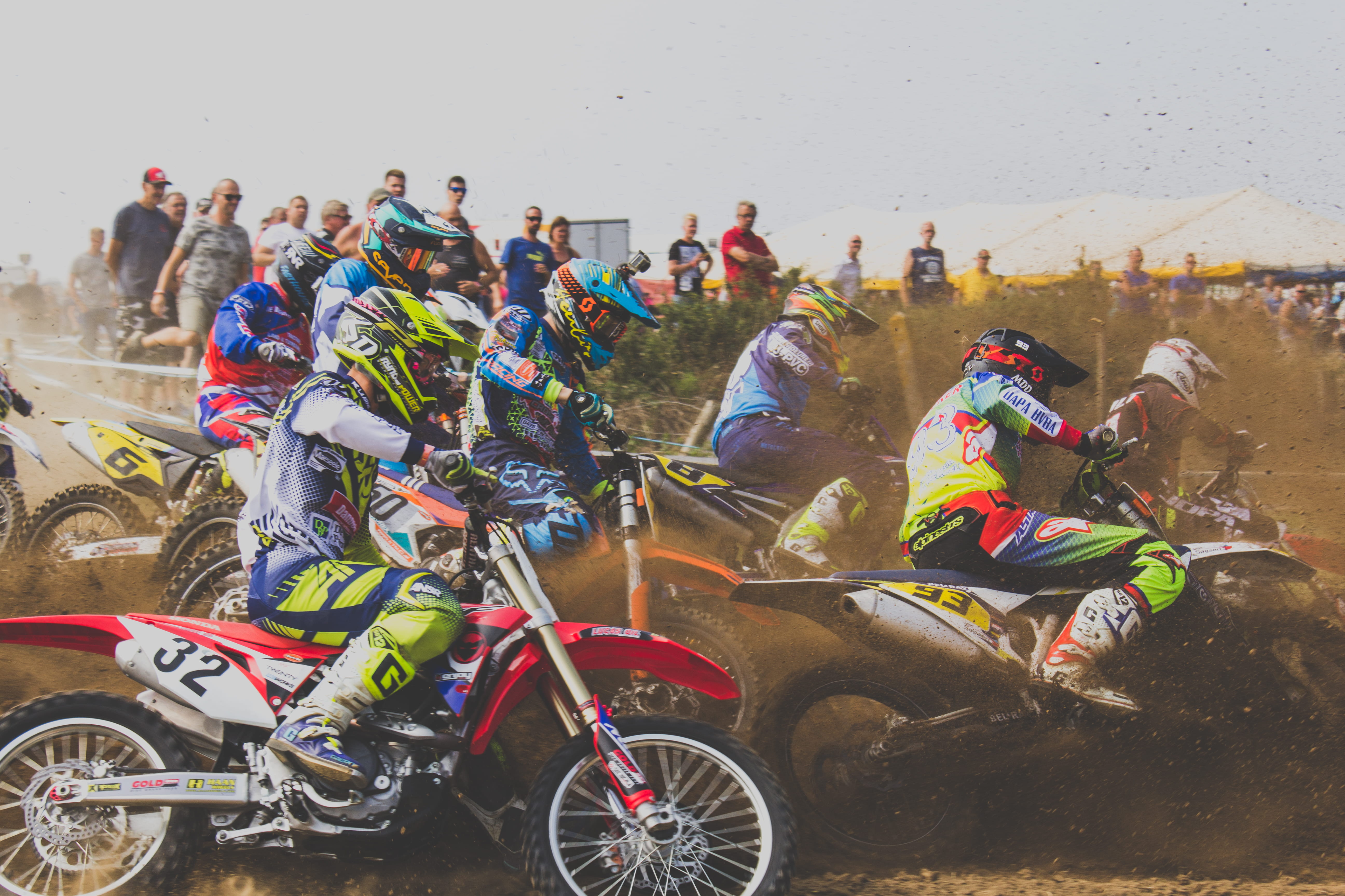 crowd, bike, land vehicle, don, motocross, outdoors, real people, 5K, day, t, sports race, group of people, lifestyles, travel, water, track, motorcycle, HD Wallpaper
