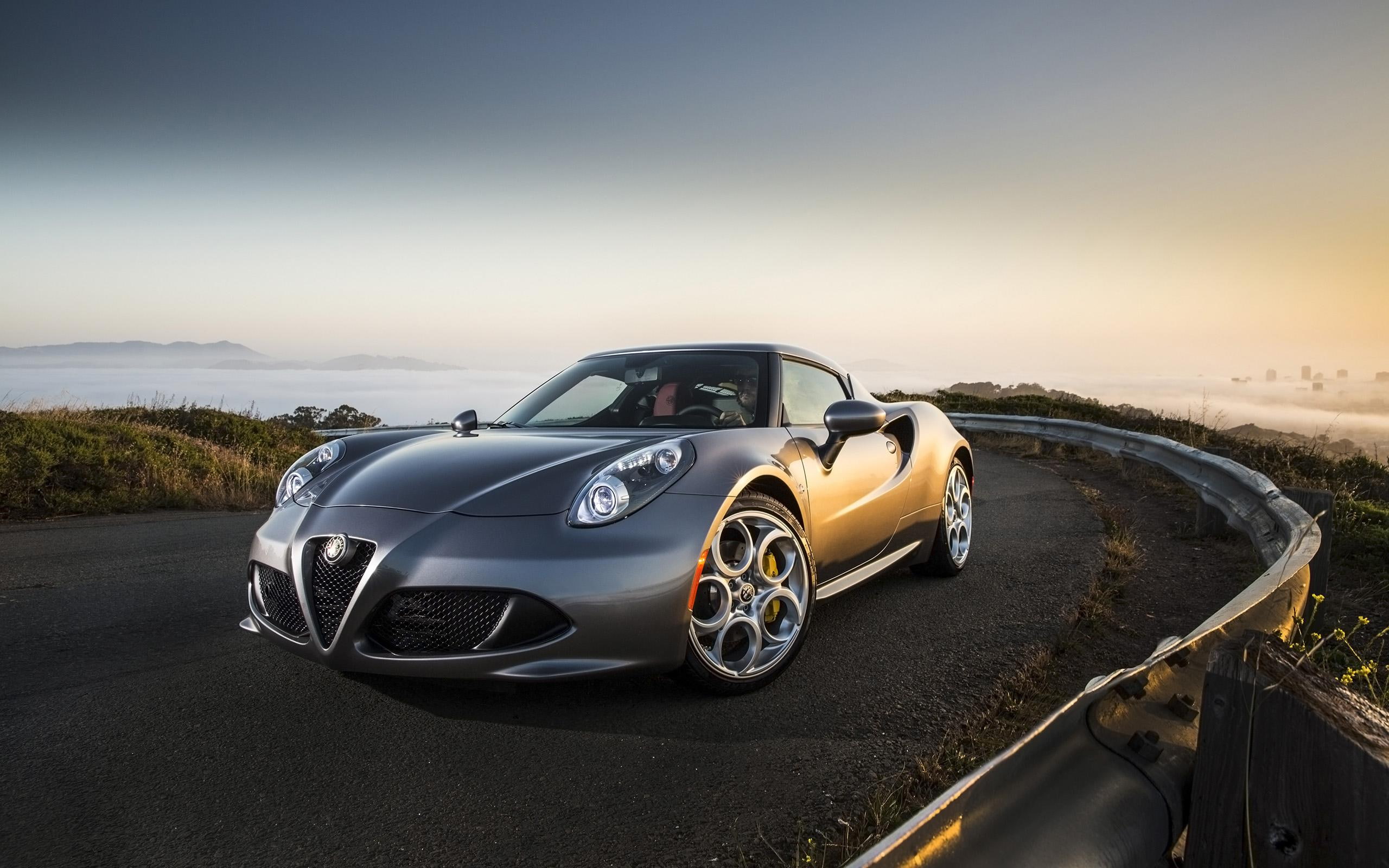 silver, 2K, coupe, alfa romeo, cars, 2015, romeo, c, alfa, sports, HD Wallpaper