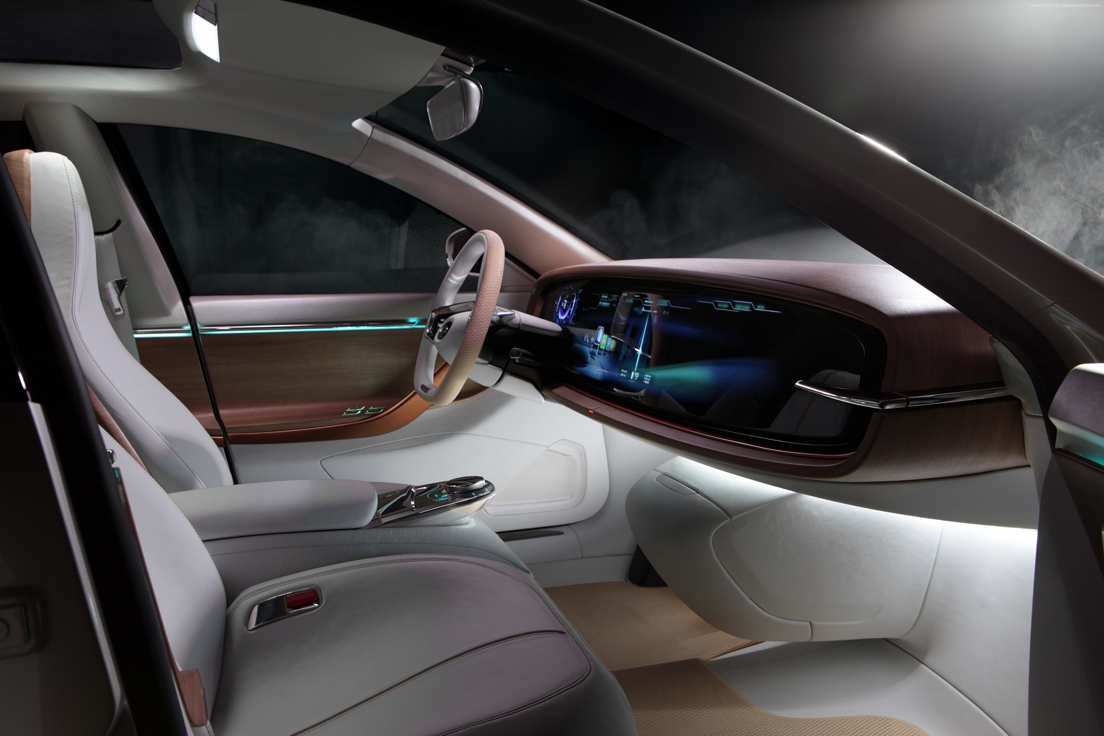 day, stationary, electric cars, travel, transportation, luxury, vehicle seat, no people, Thunder Power Sedan, road trip, vehicle interior, land vehicle, HD Wallpaper