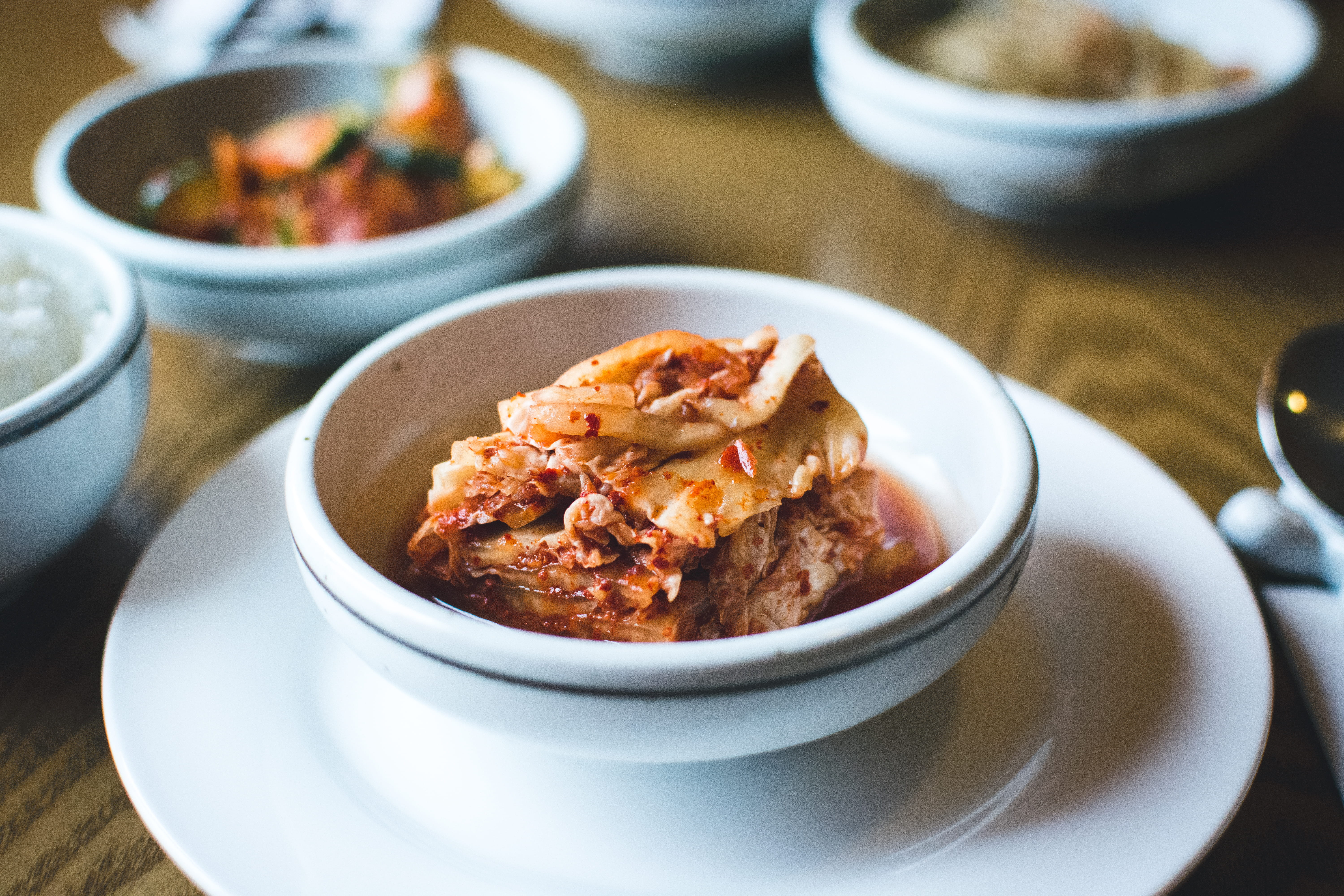 still life, close-up, restaurant, day, ready-to-eat, indulgence, crockery, serving size, meat, wellbeing, 5K, bowl, Kimchi, chinese food, close, healthy, HD Wallpaper