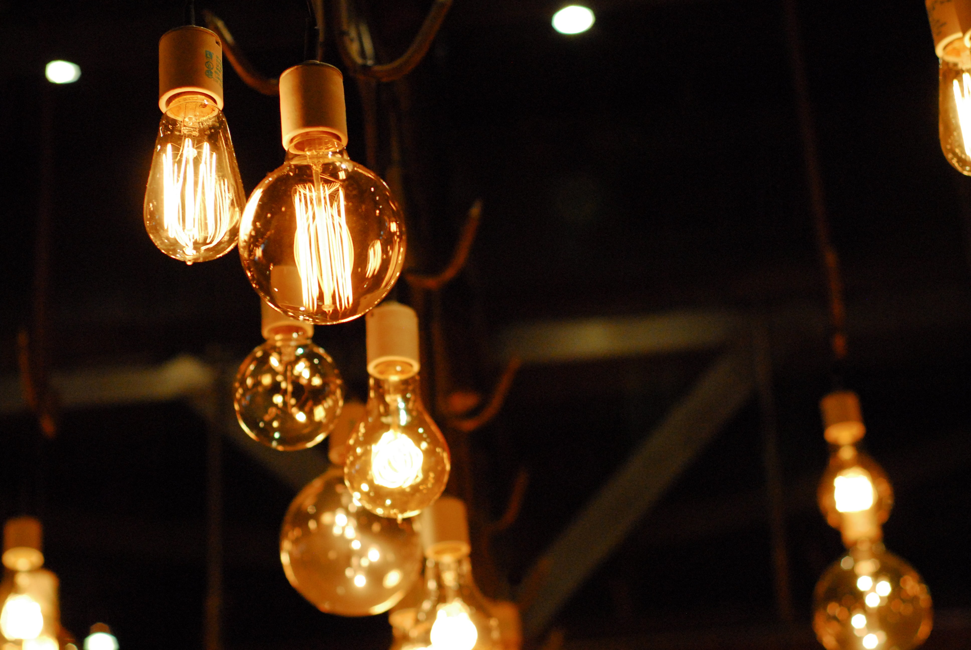 lot, light, close-up, group of objects, night, illuminated, bright, representing, glass - material, filament, shiny, electric lamp, lights, pendant, no people, HD Wallpaper