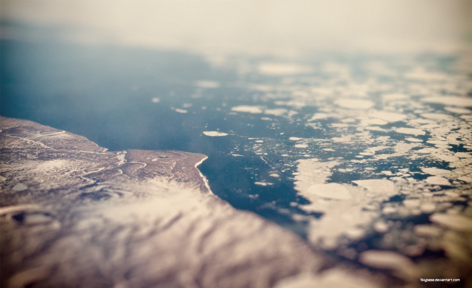 beauty in nature, Creative, aerial view, landscape, falling, m, 1080P, nature, outdoors, sea, body, motion, winter, snow, water, tranquility, power in nature, HD Wallpaper