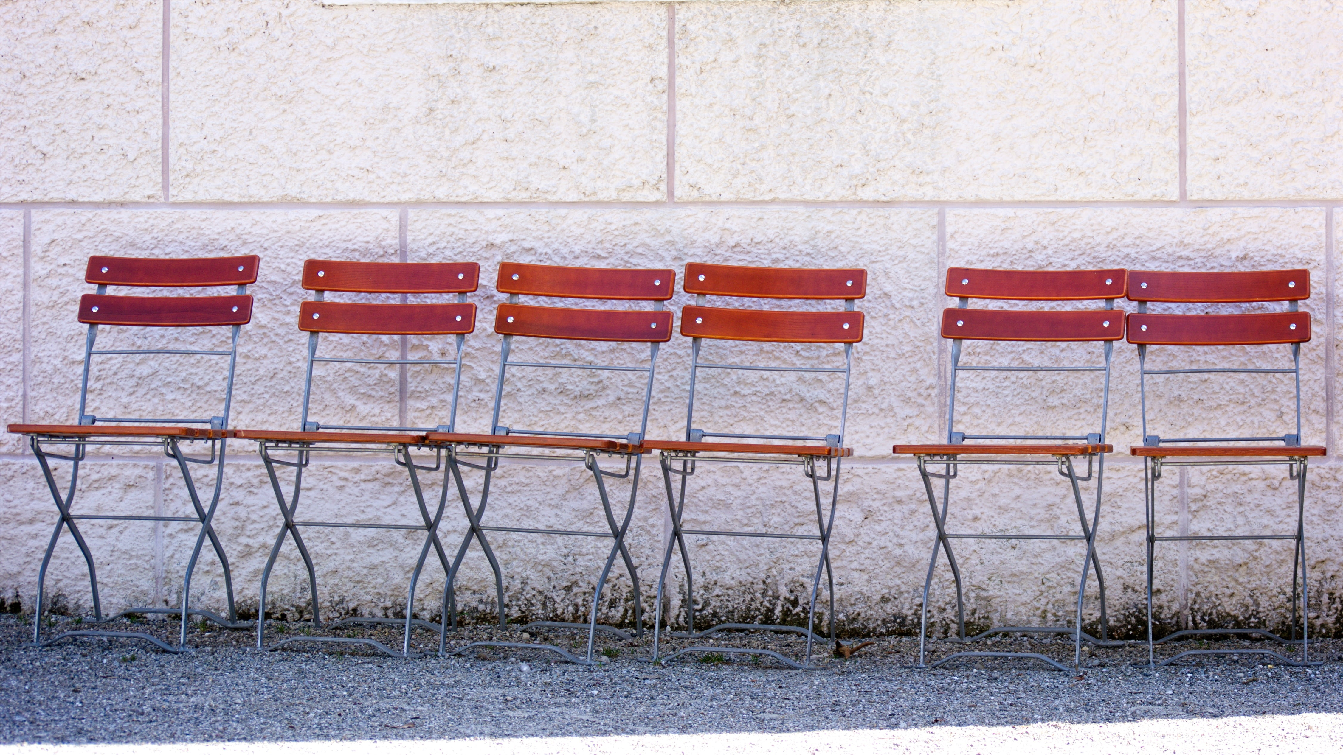 built structure, railing, wall, metal, stand, seat, meeting, no people, 4K, bench, empty, barrier, garden chair, chair series, side by side, architecture, HD Wallpaper