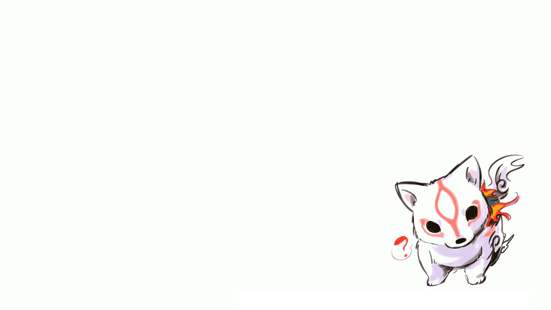 drawing, okami, 1080P, video games, white, capcom, hd, HD Wallpaper