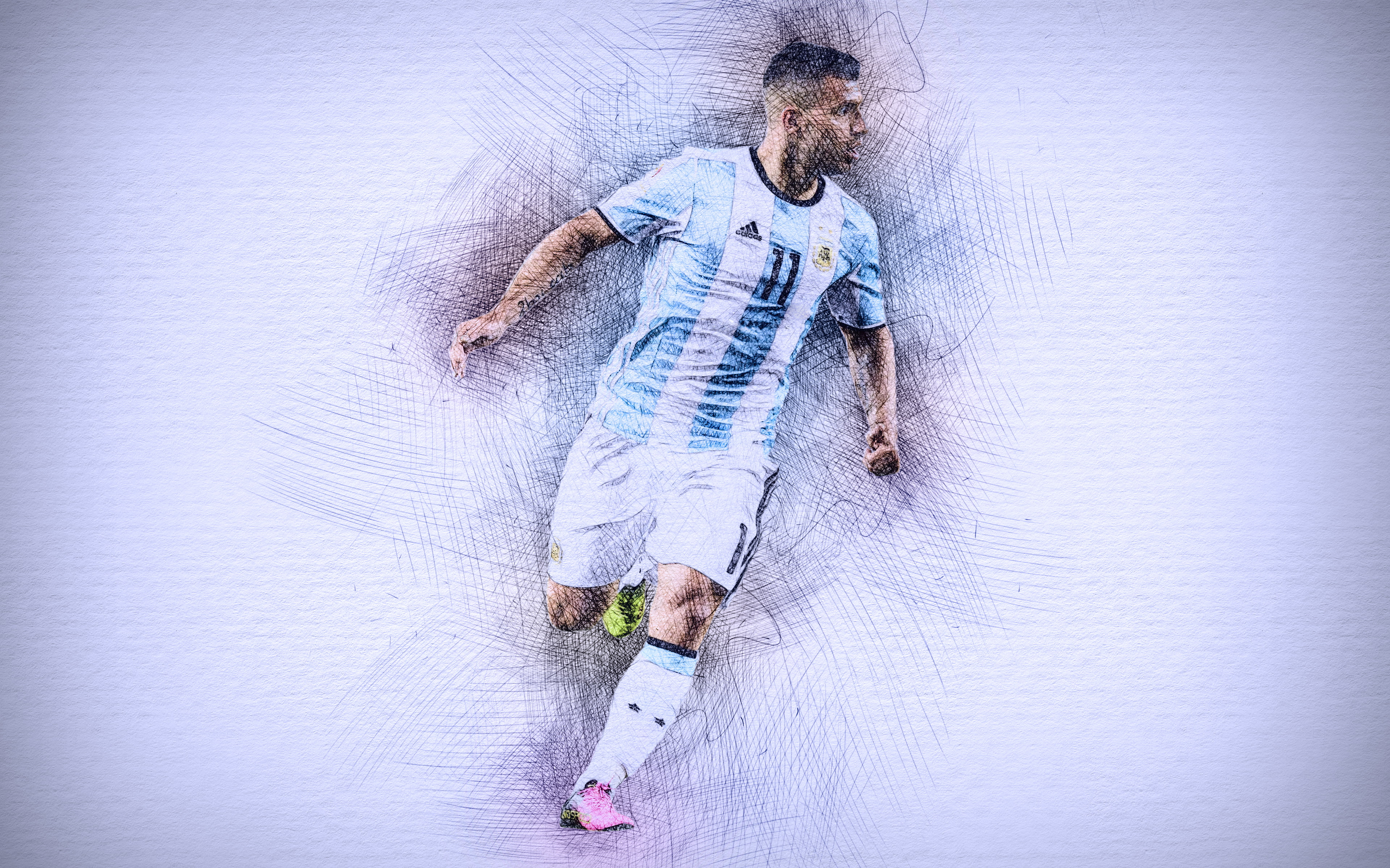 Sergio Agüero, 4K, Soccer, Argentinian, Kun Aguero, HD Wallpaper