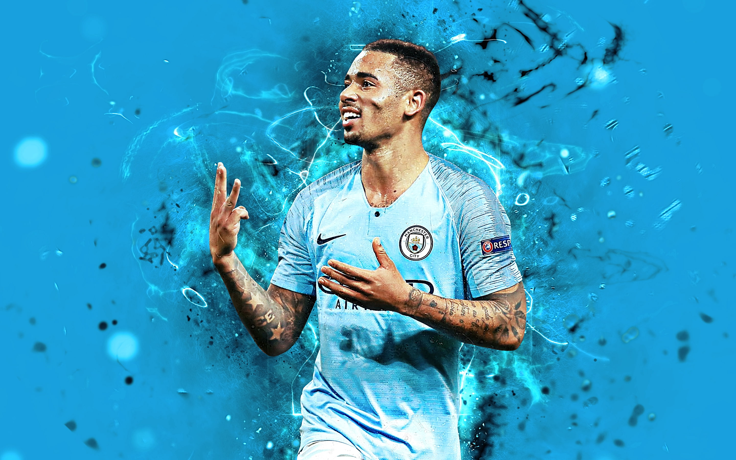 Gabriel Jesus, Soccer, Brazilian, Manchester City F.C., 2K, HD Wallpaper