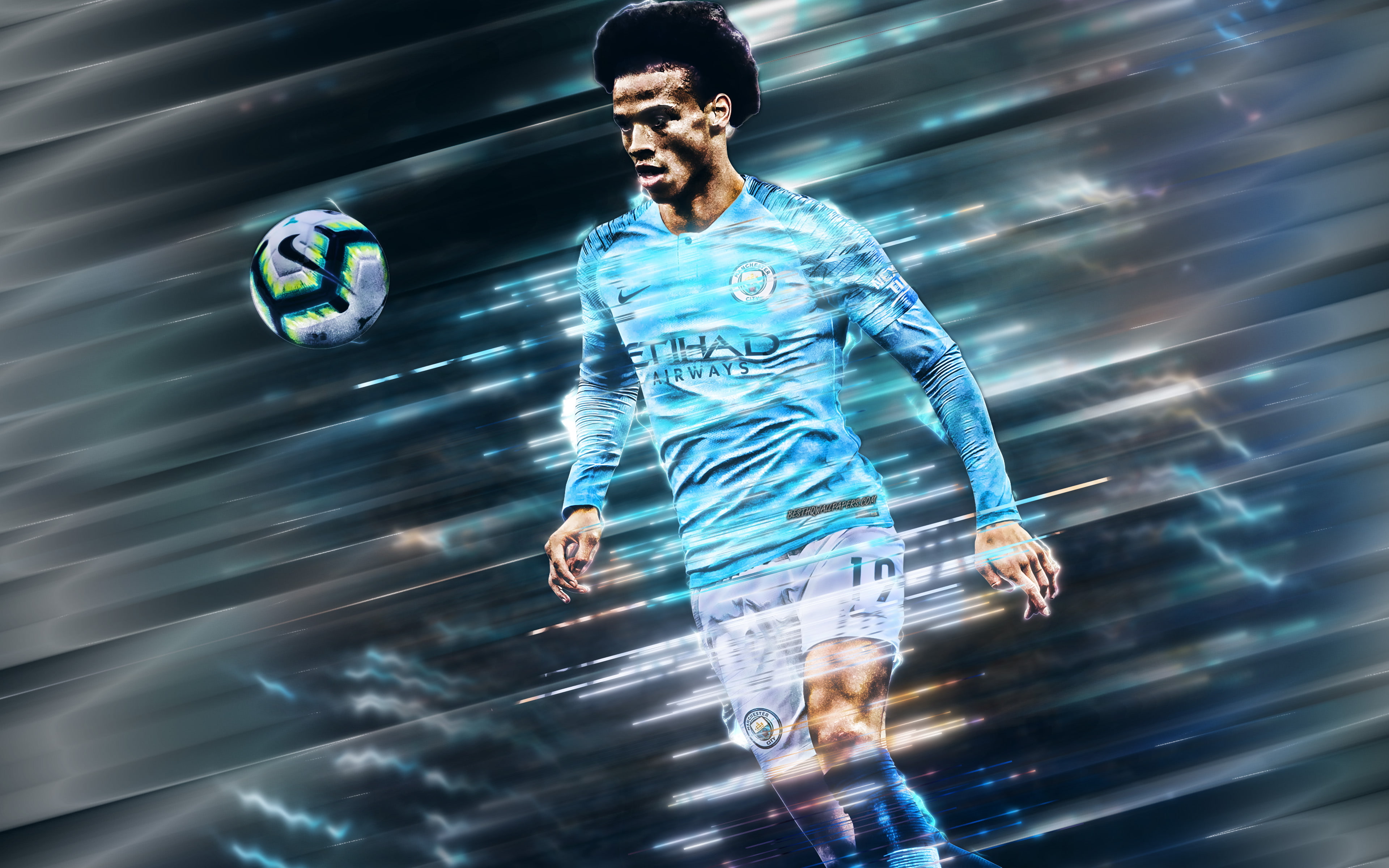 4K, Soccer, Manchester City F.C., German, Leroy Sané, HD Wallpaper