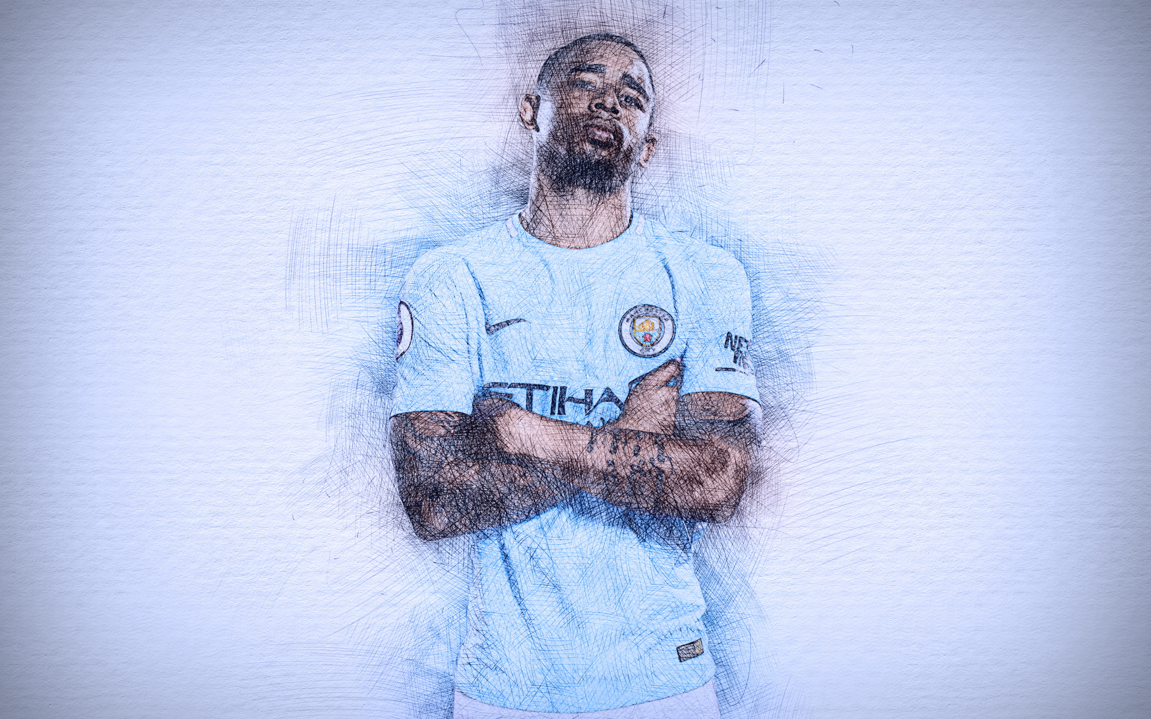 Manchester City F.C., Brazilian, Soccer, 4K, Gabriel Jesus, HD Wallpaper