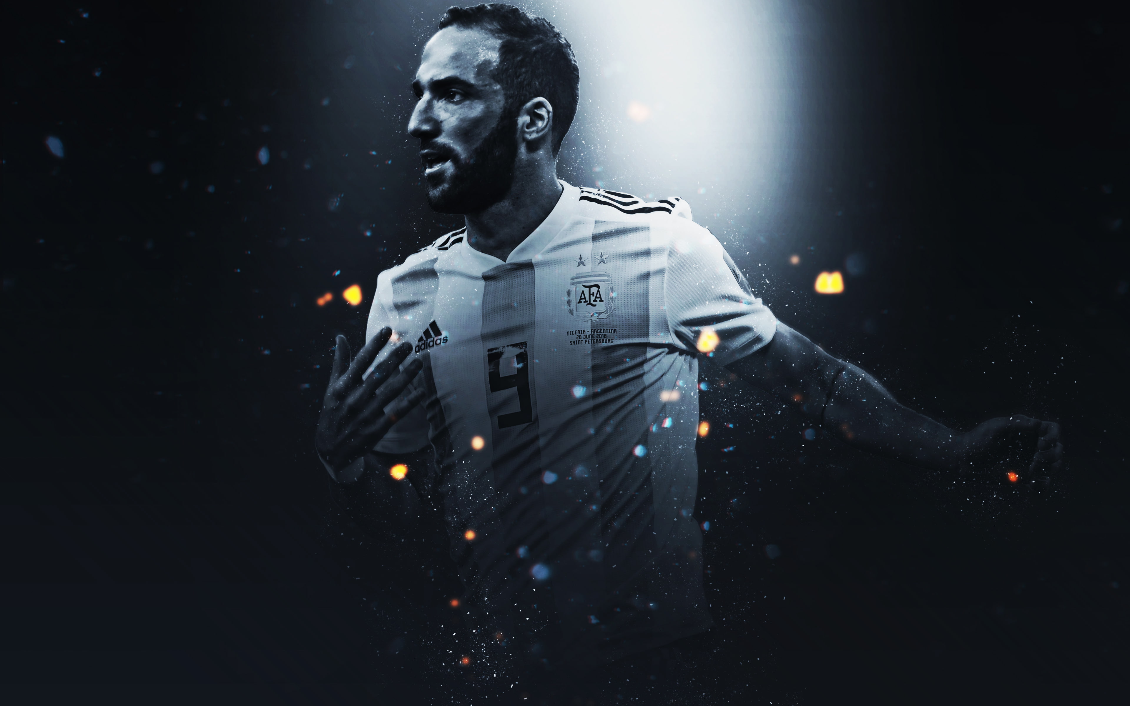 Gonzalo Higuaín, 4K, Argentinian, Soccer, HD Wallpaper