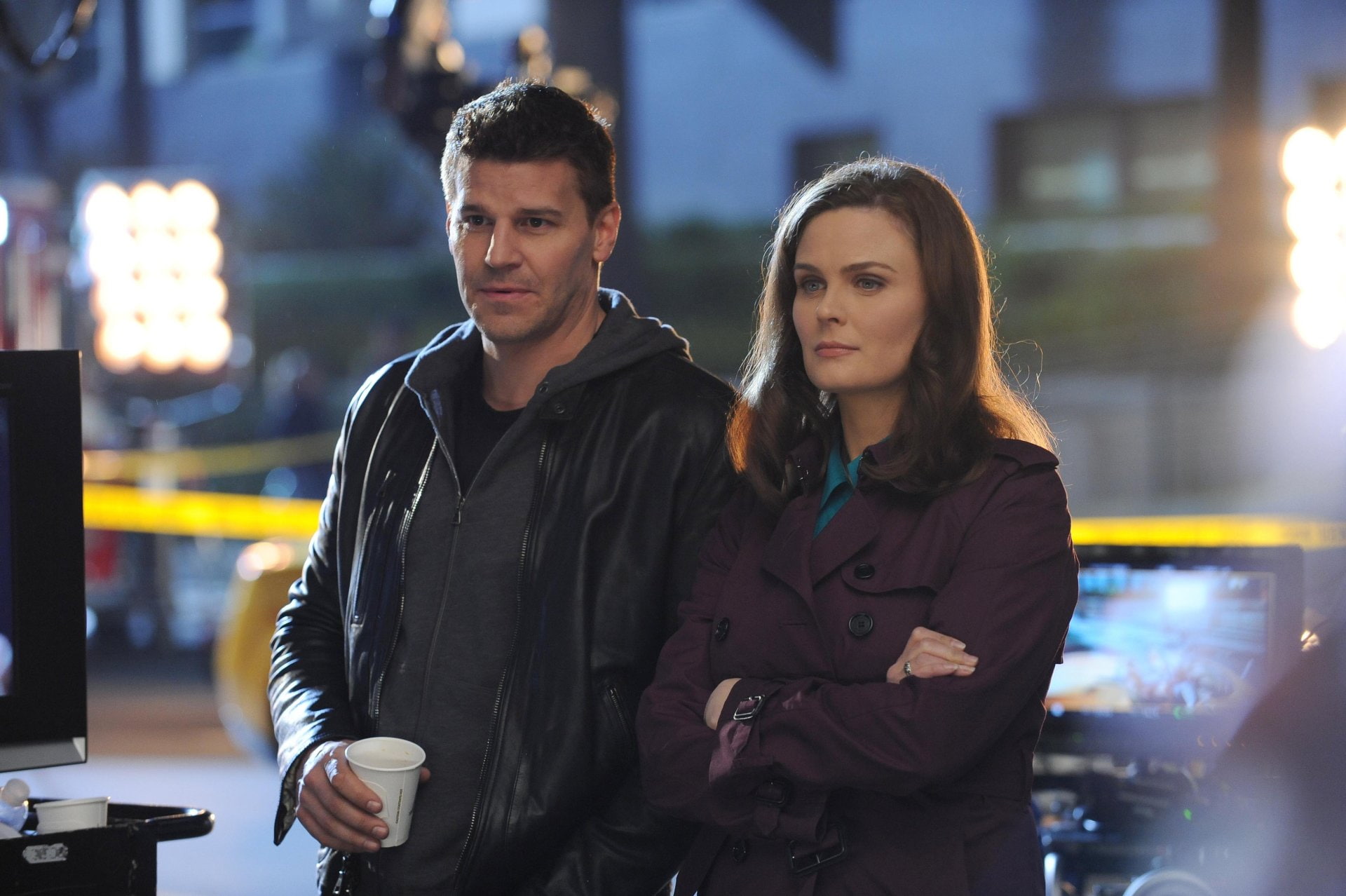 1080P, David Boreanaz, TV Show, Bones, Emily Deschanel, Seeley Booth, Temperance Brennan, HD Wallpaper