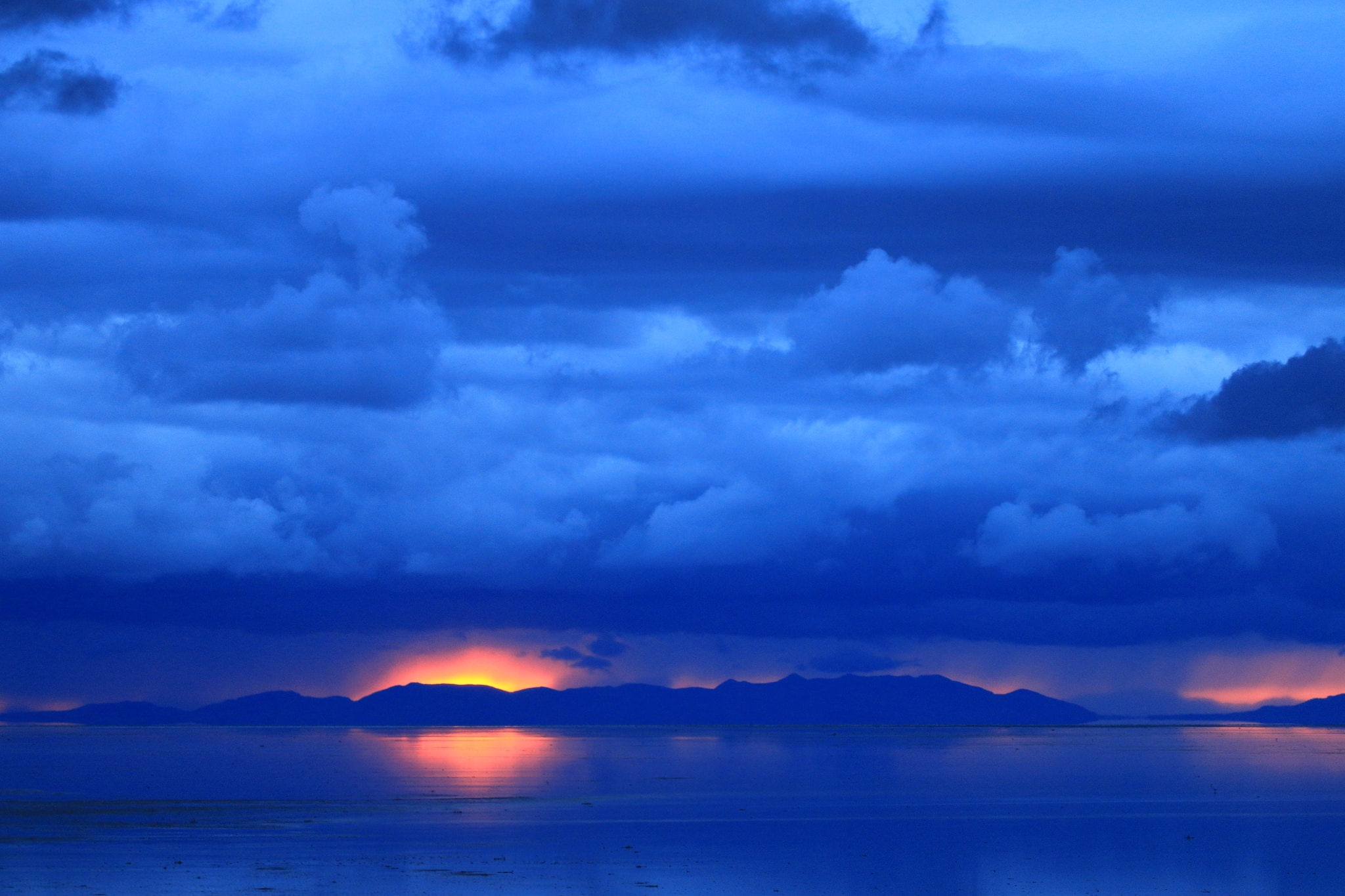 sunset, lake, mountains, Utah, 1080P, USA, glow, Antelope Island State Park, HD Wallpaper