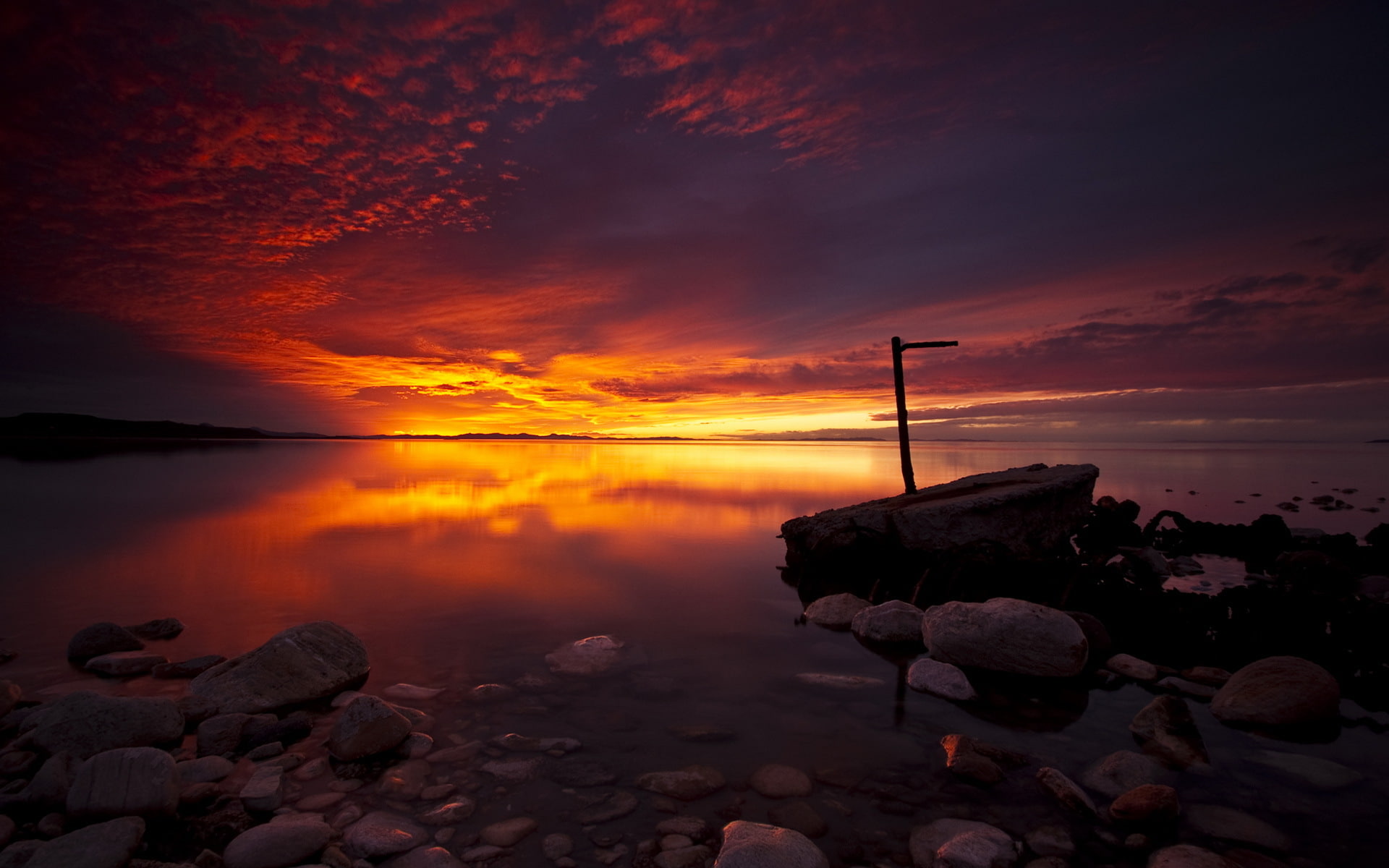 sunset, 1080P, utah stat park, antelope island, HD Wallpaper