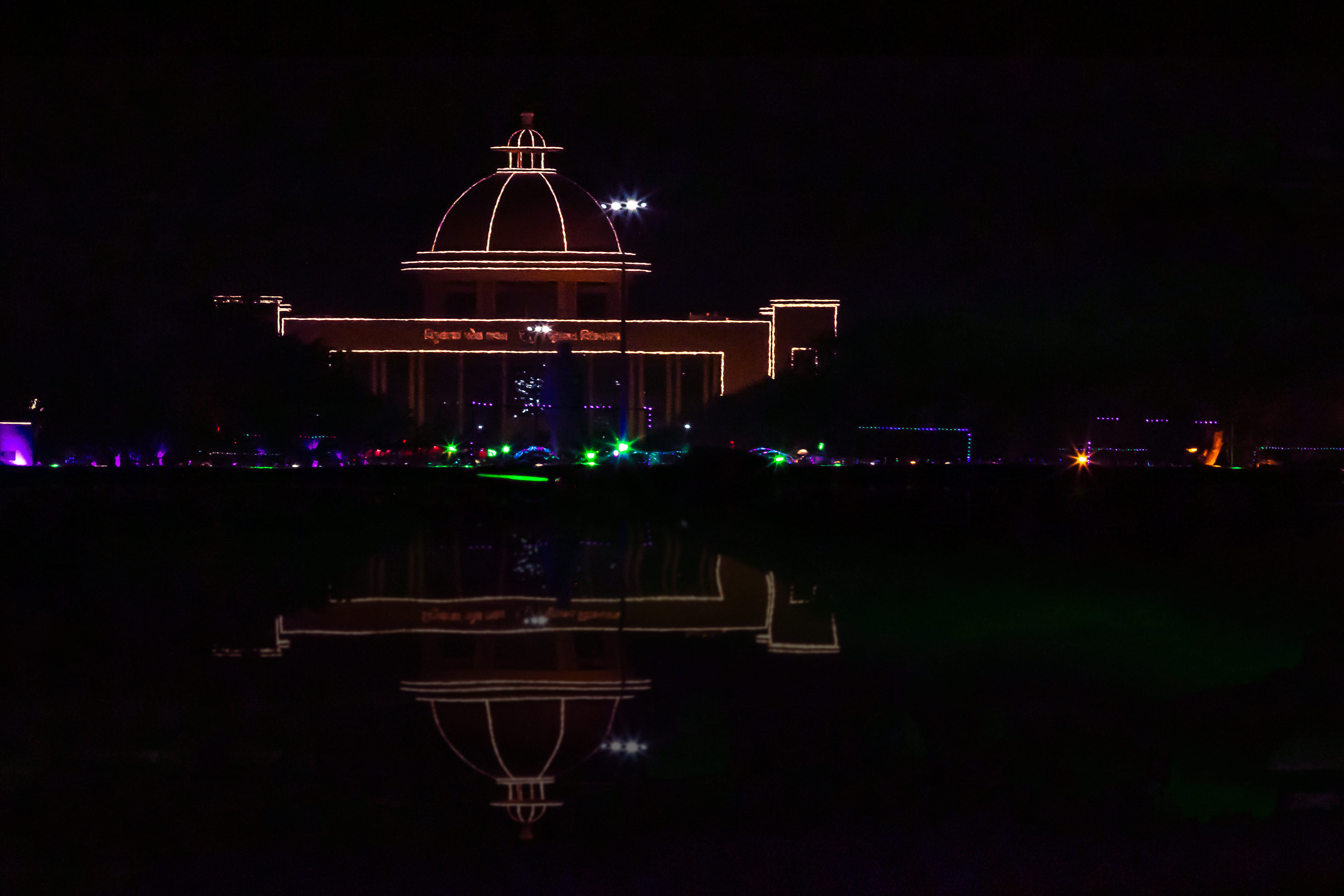 waterfront, reflection, vibrant gujarat, india, illuminated, travel destinations, water, vibrant, nature, 4K, lowkey, travel, built structure, light, castle, HD Wallpaper