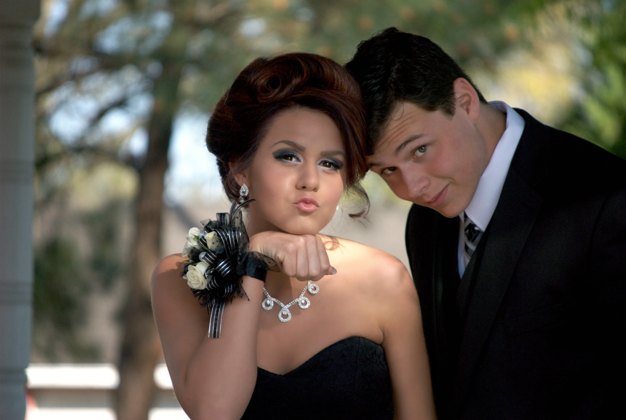 hairstyle, taking, emotion, attire, charming, style, people, look, cute, two people, necklace, bride, portrait, headshot, positive emotion, couple - relationship, HD Wallpaper