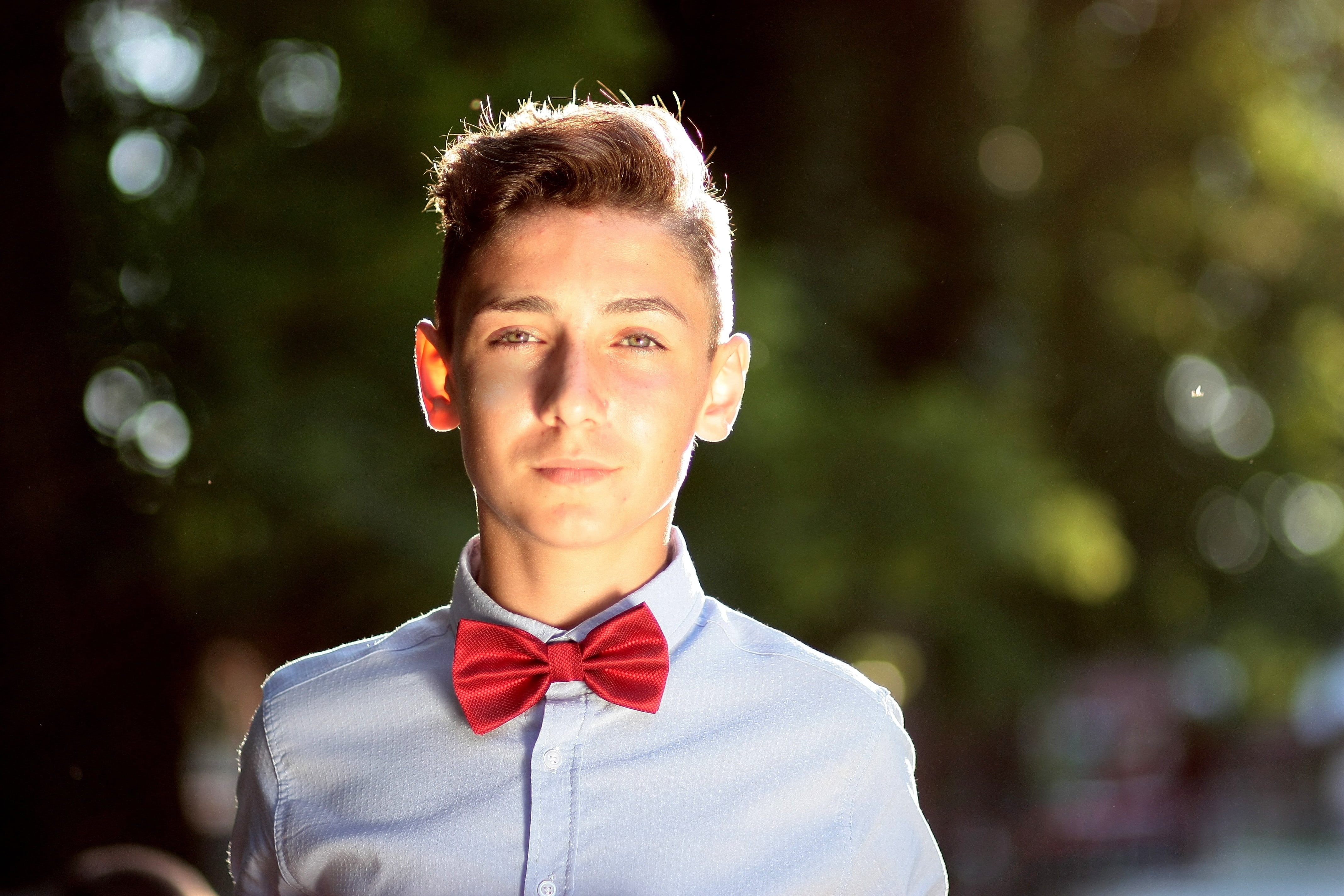 adolescence, childhood, red, portrait, bath, top, 4K, offspring, looking at camera, outdoors, emotion, boy, focus on foreground, focus, bow tie, headshot, HD Wallpaper