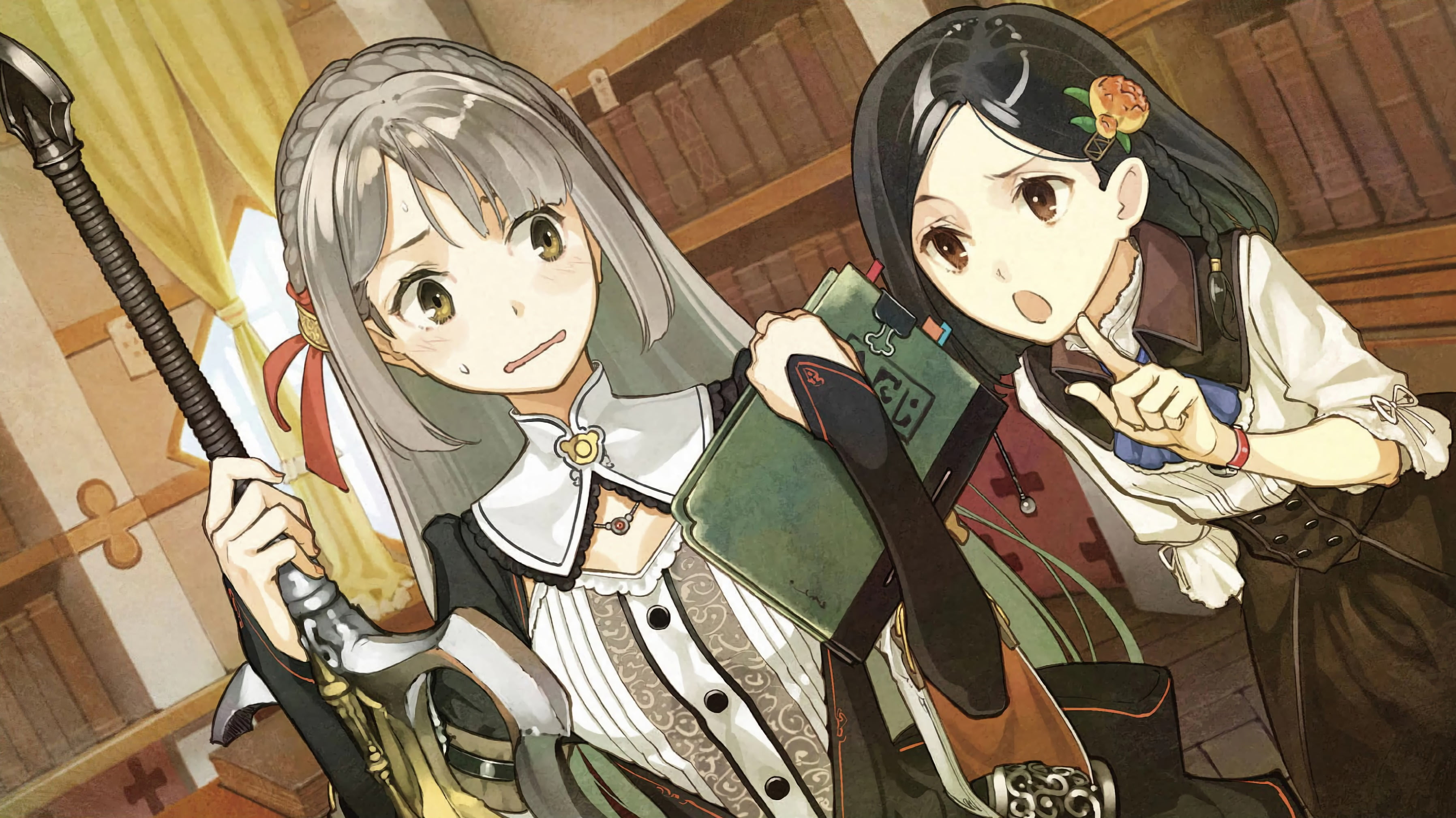 Atelier Escha and Logy: Alchemists of the Dusk Sky, books, 2K, anime, Atelier, anime girls, HD Wallpaper