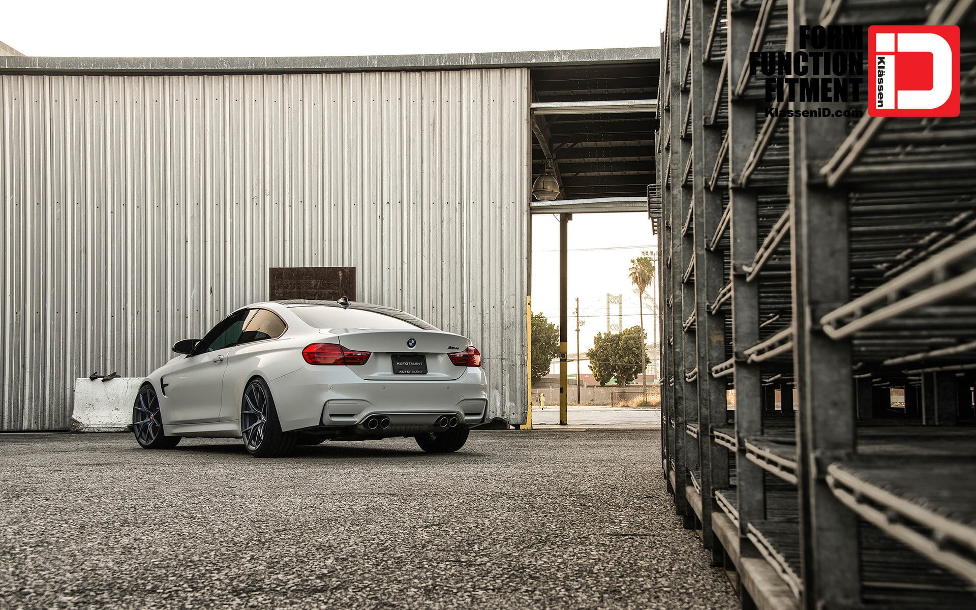 BMW M4, wheel, sign, building, nature, transportation, no people, travel, building exterior, parking, Klässen ID, street, car, outdoors, mode of transportation, HD Wallpaper