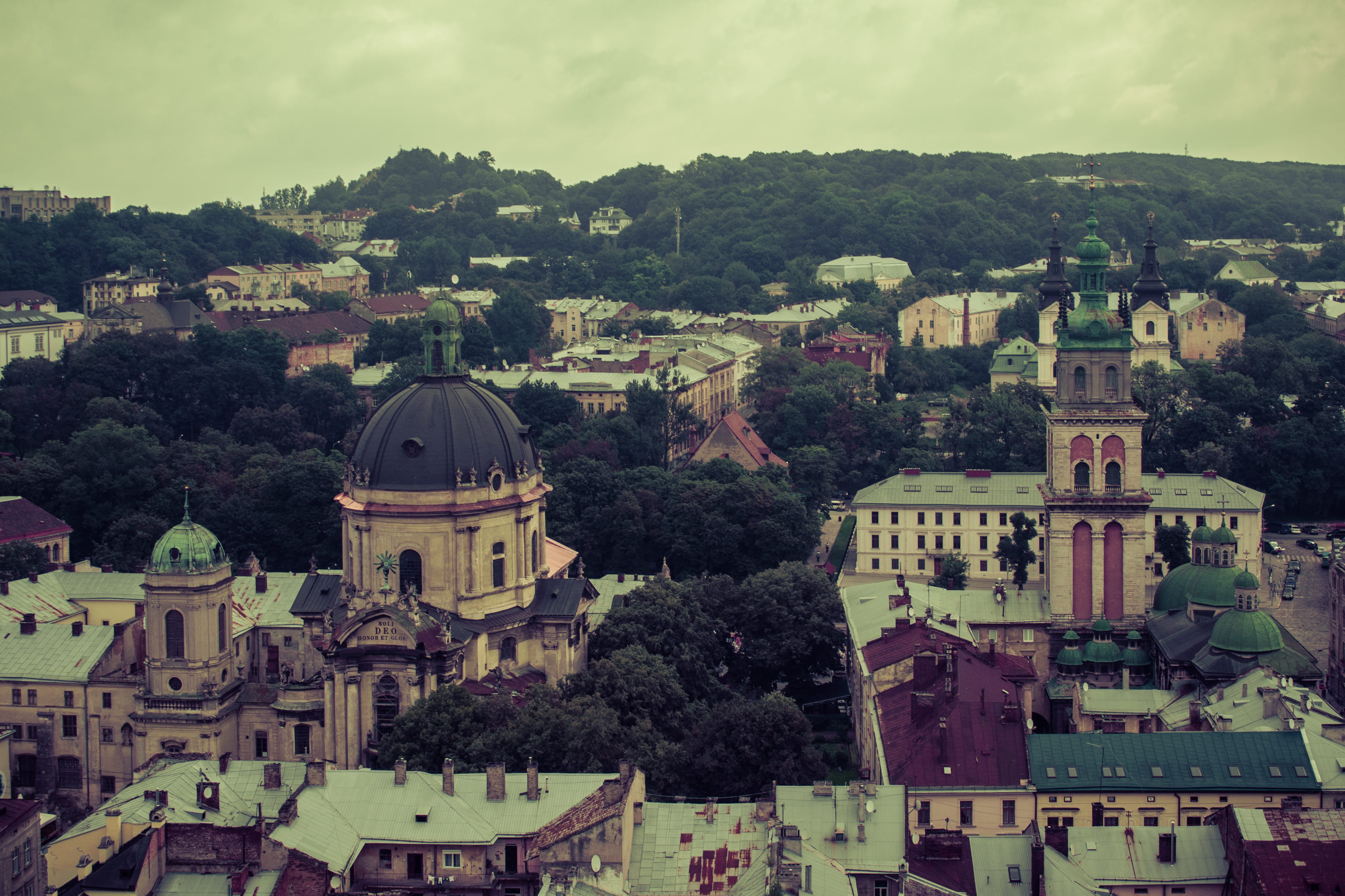 city view, building exterior, lviv, plant, belief, day, crowd, photo, from above, photography film, summer, city, building, spirituality, ukraine, townscape, HD Wallpaper