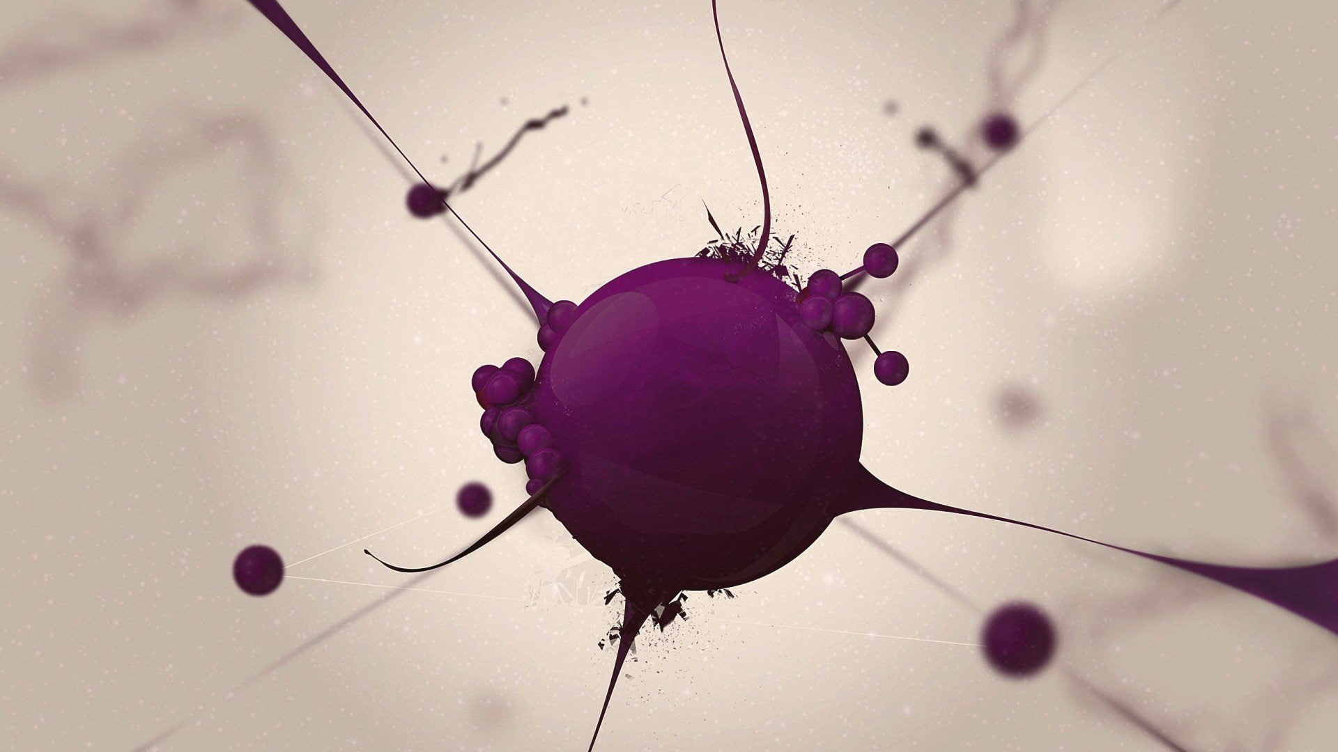Matter, Atom, 1080P, abstract, Purple, HD Wallpaper