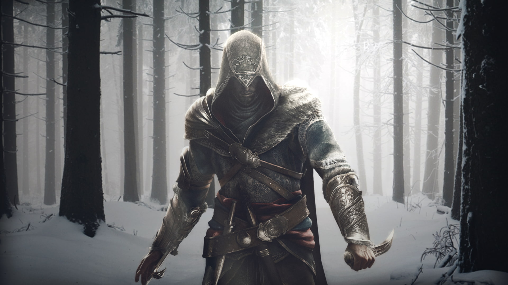 snow, 1080P, assassins creed, Hidden blades, HD Wallpaper