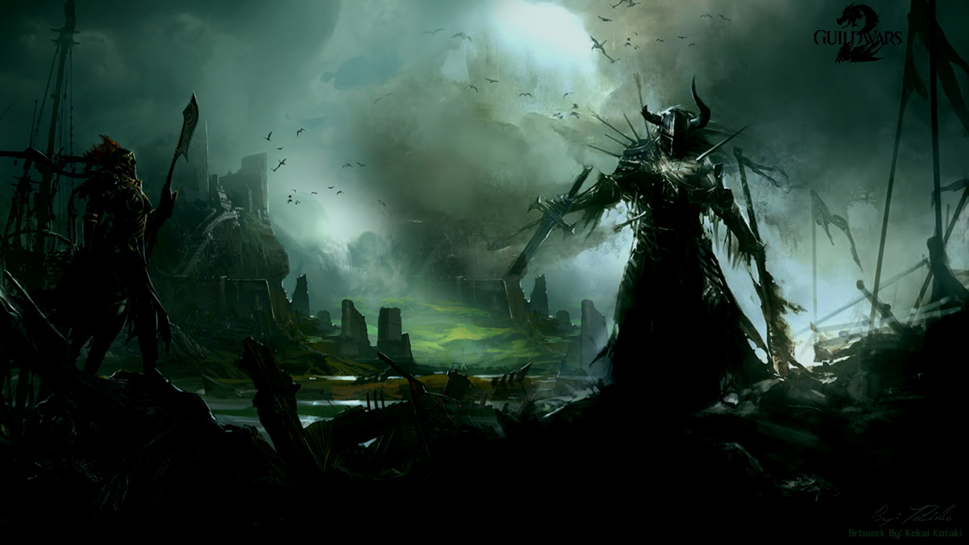 concept, pirates pirates, 1080P, art, video, concept art, guild wars 2, pirates, mmorpg, guild, undead, games, wars, hd, HD Wallpaper