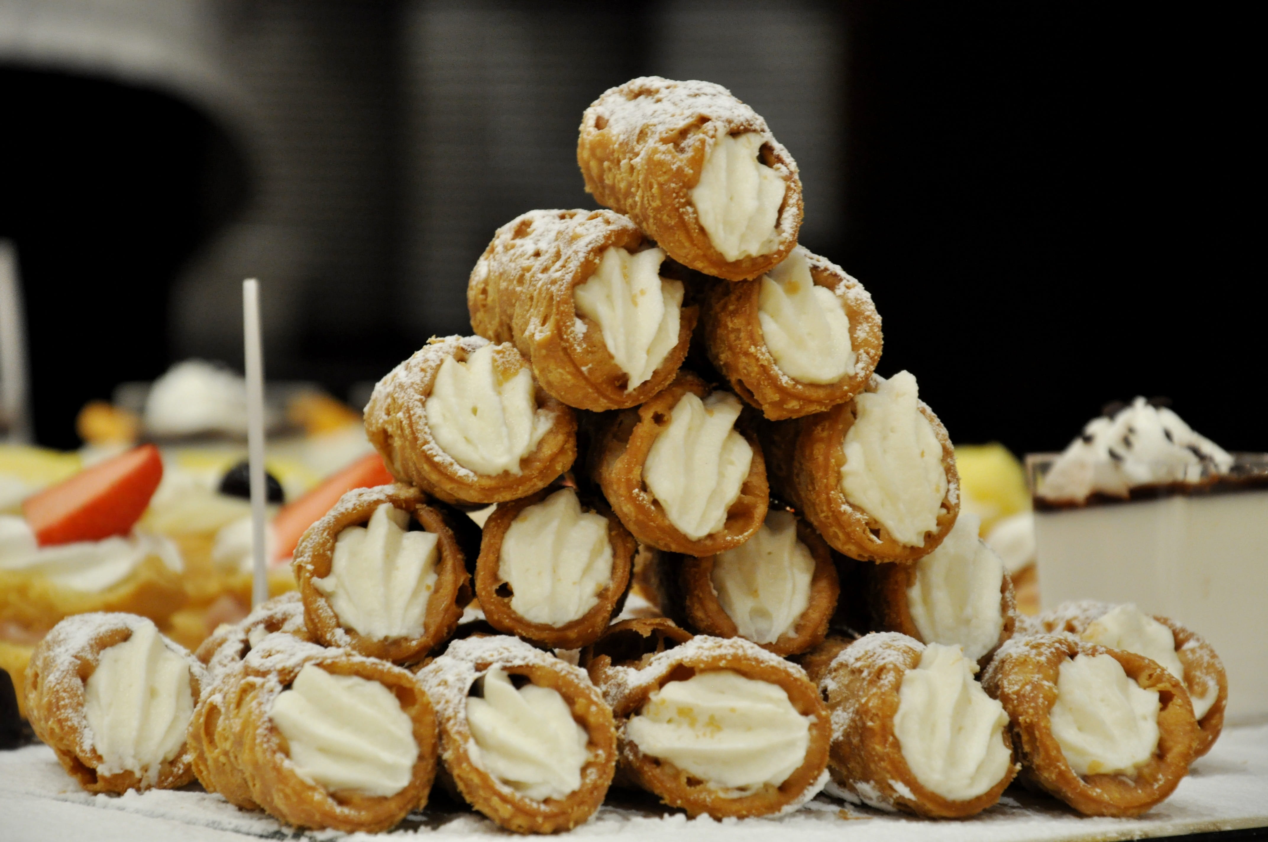 no people, sweets, indulgence, close-up, temptation, table, ready-to-eat, 4K, unhealthy eating, plate, food and drink, sweet, snack, indoors, stack, tray, HD Wallpaper