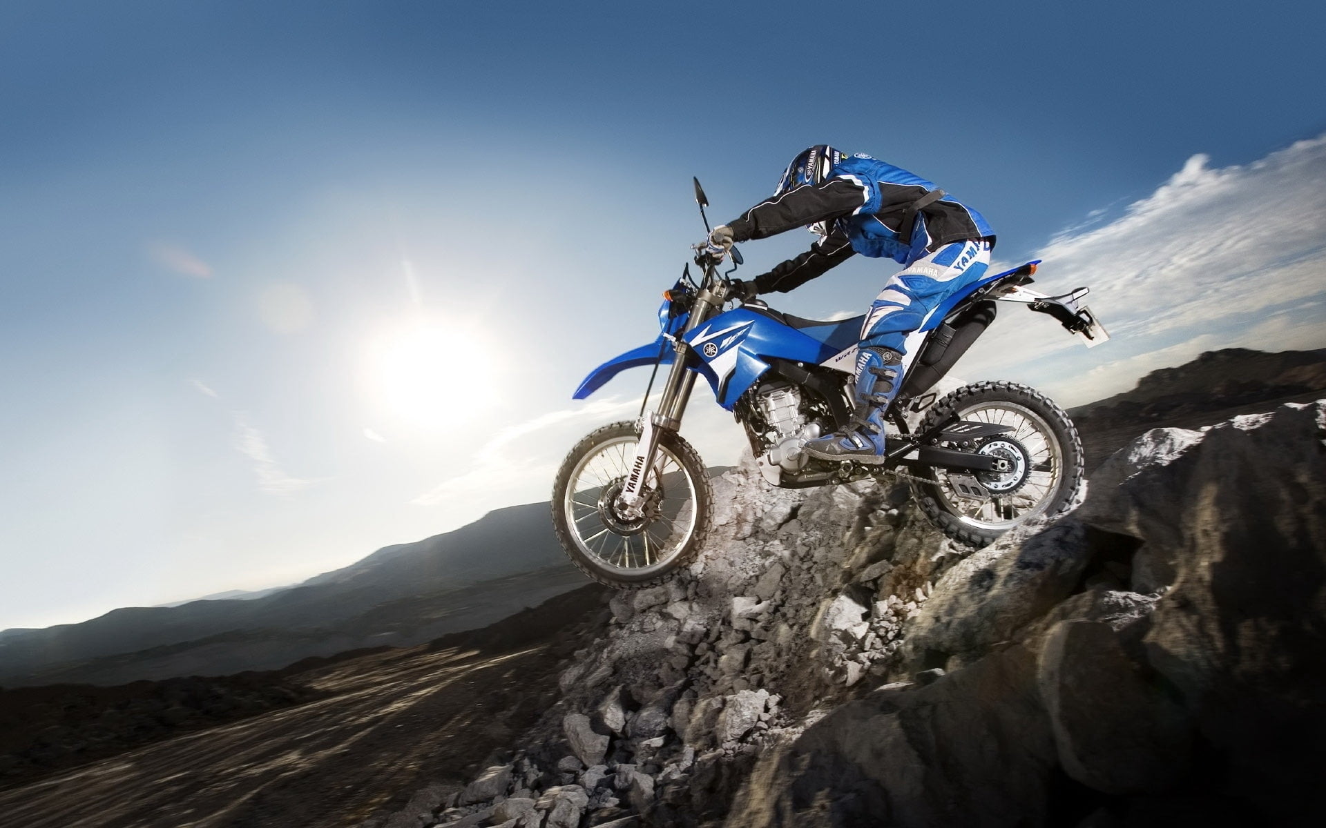 adventure, speed, cycle, yamaha, mode of transportation, motion, men, sun, helmet, success, motorcycle Racing, action, nature, rock, sports Race, 1080P, HD Wallpaper