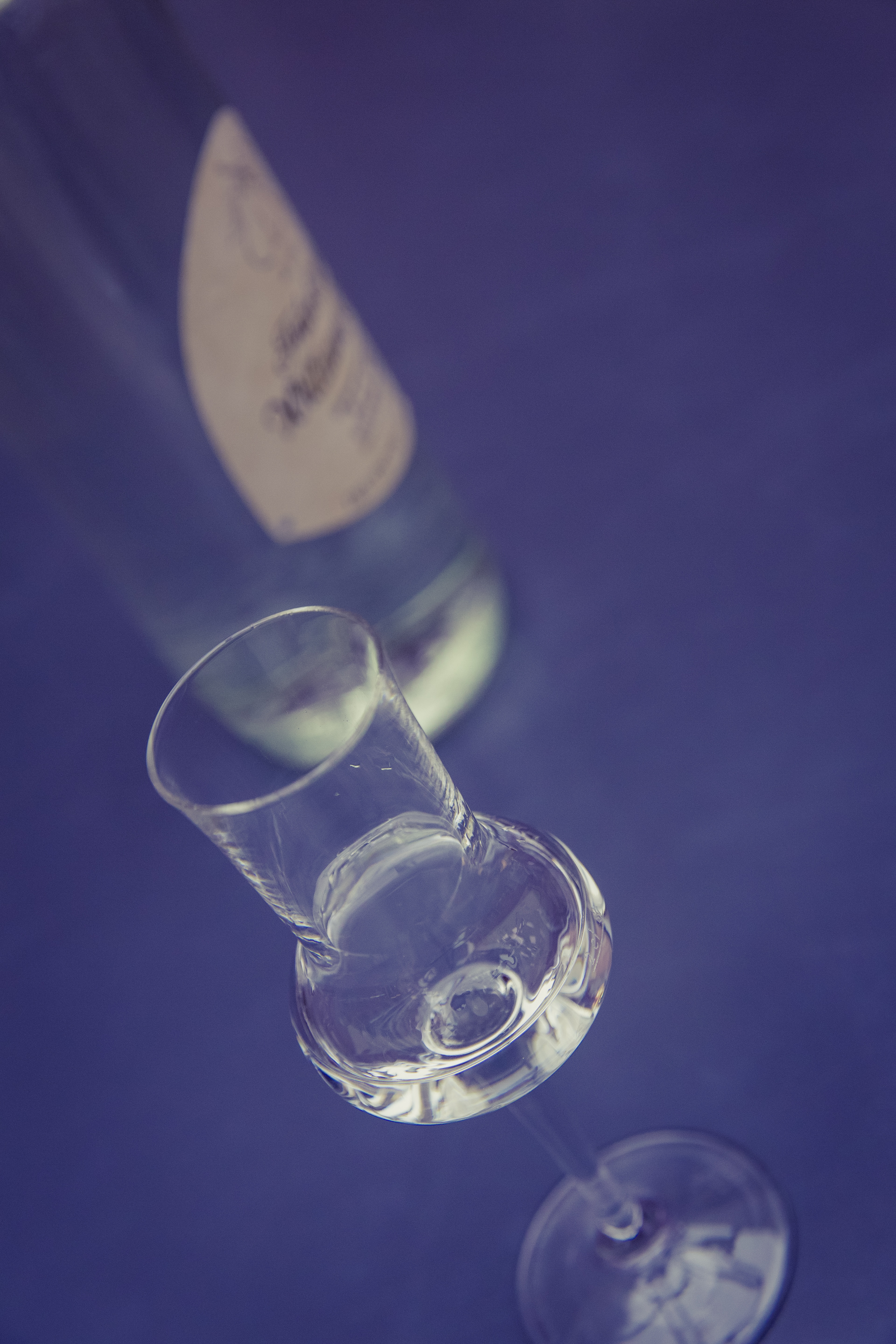 food and drink, fruit brandy, fruit spirit, blue, glass, refreshment, high percentage, colored background, drinkers, 5K, alcoholics, transparent, close-up, Phone HD Wallpaper