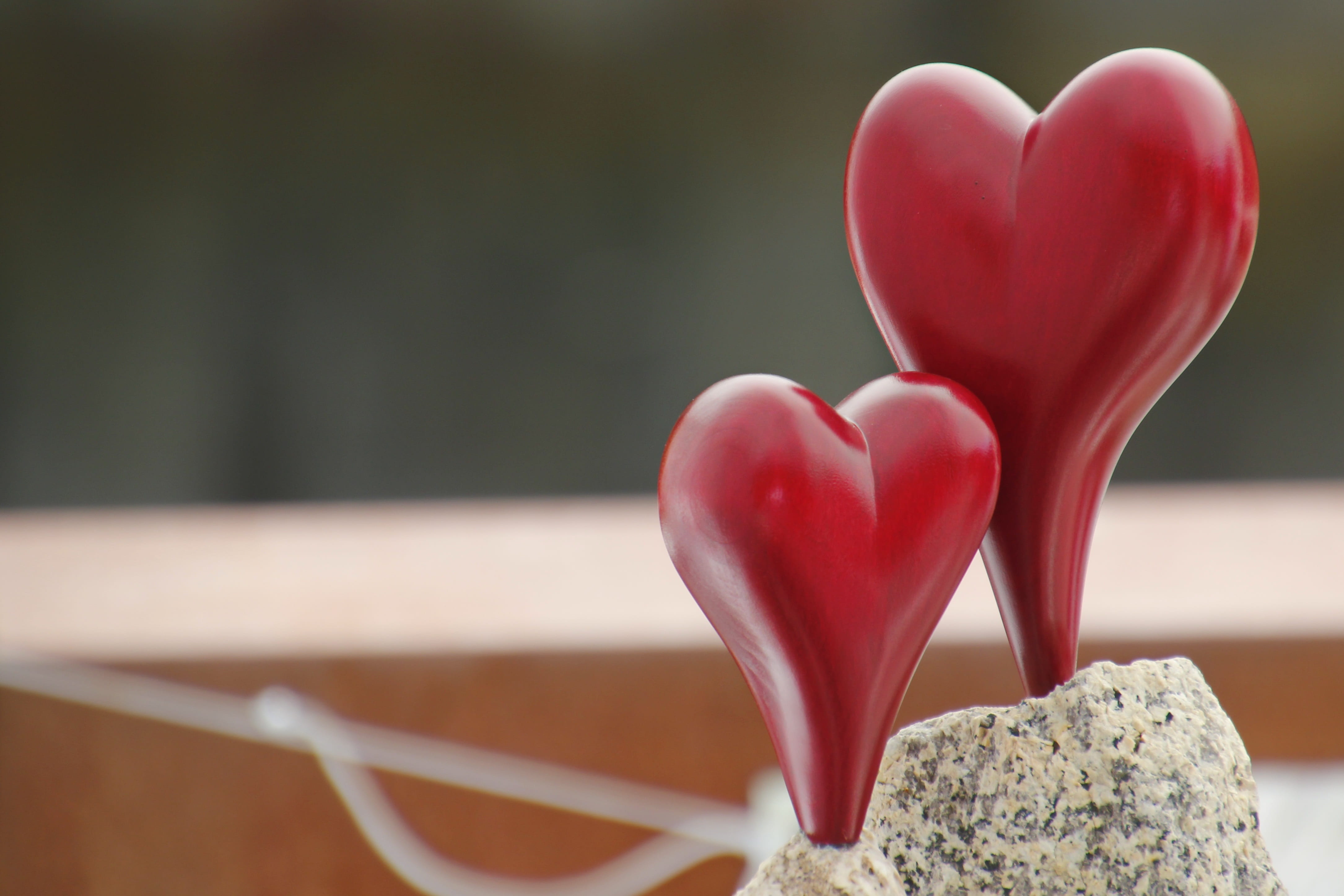 stone, table, emotion, nature, simplicity, focus, valentines Day - Holiday, decoration, indoors, heart, positive emotion, bleeding heart, no people, heart Shape, HD Wallpaper