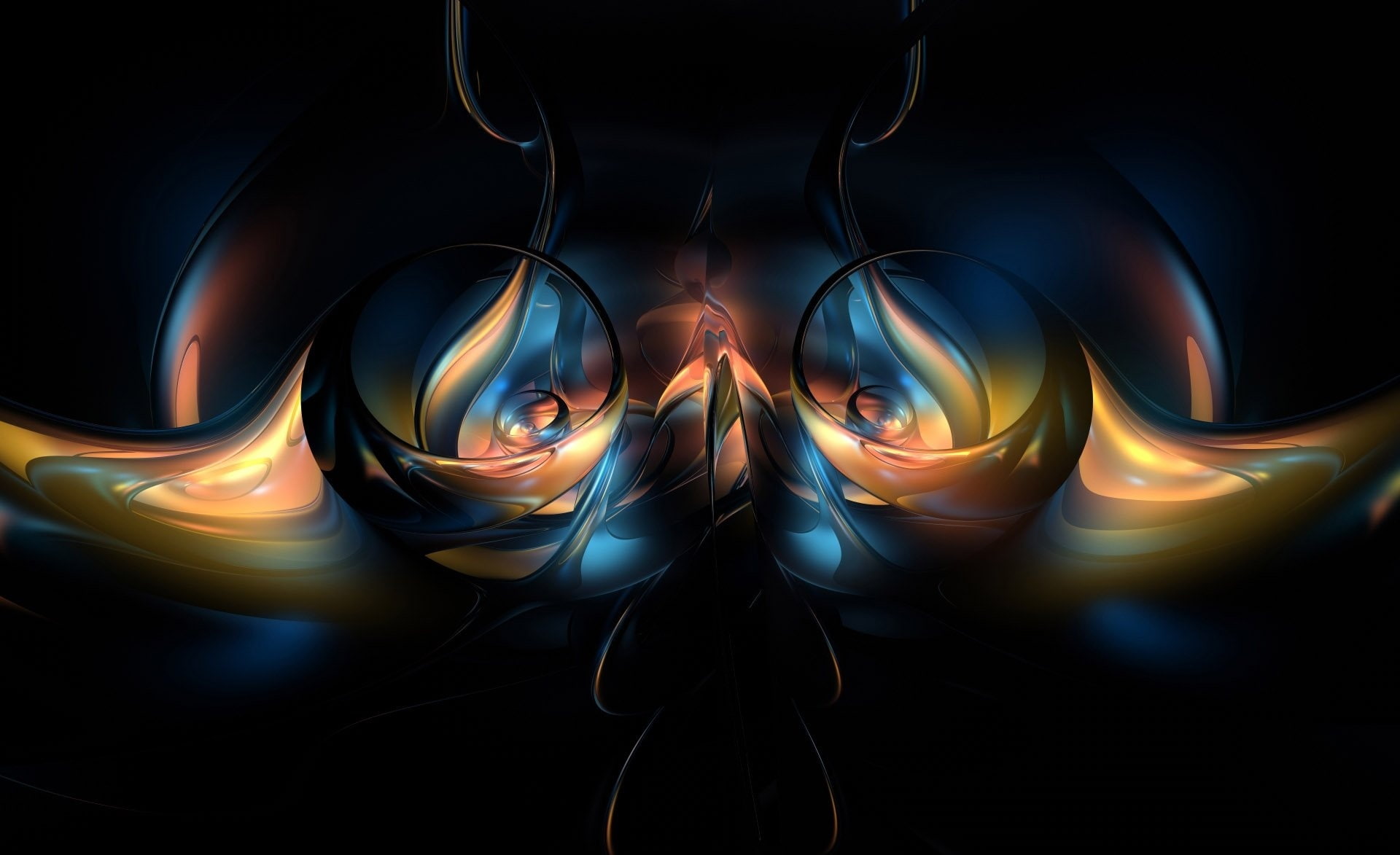 multi colored, black background, yellow, pattern, light painting, long exposure, light - natural phenomenon, blue, night, shape, digital, glowing, HD Wallpaper