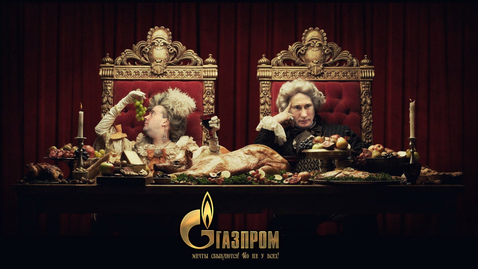 food, no people, male likeness, celebration, Putin, table, Medvedev, royalty, cultures, decoration, human representation, architecture, luxury, communication, HD Wallpaper