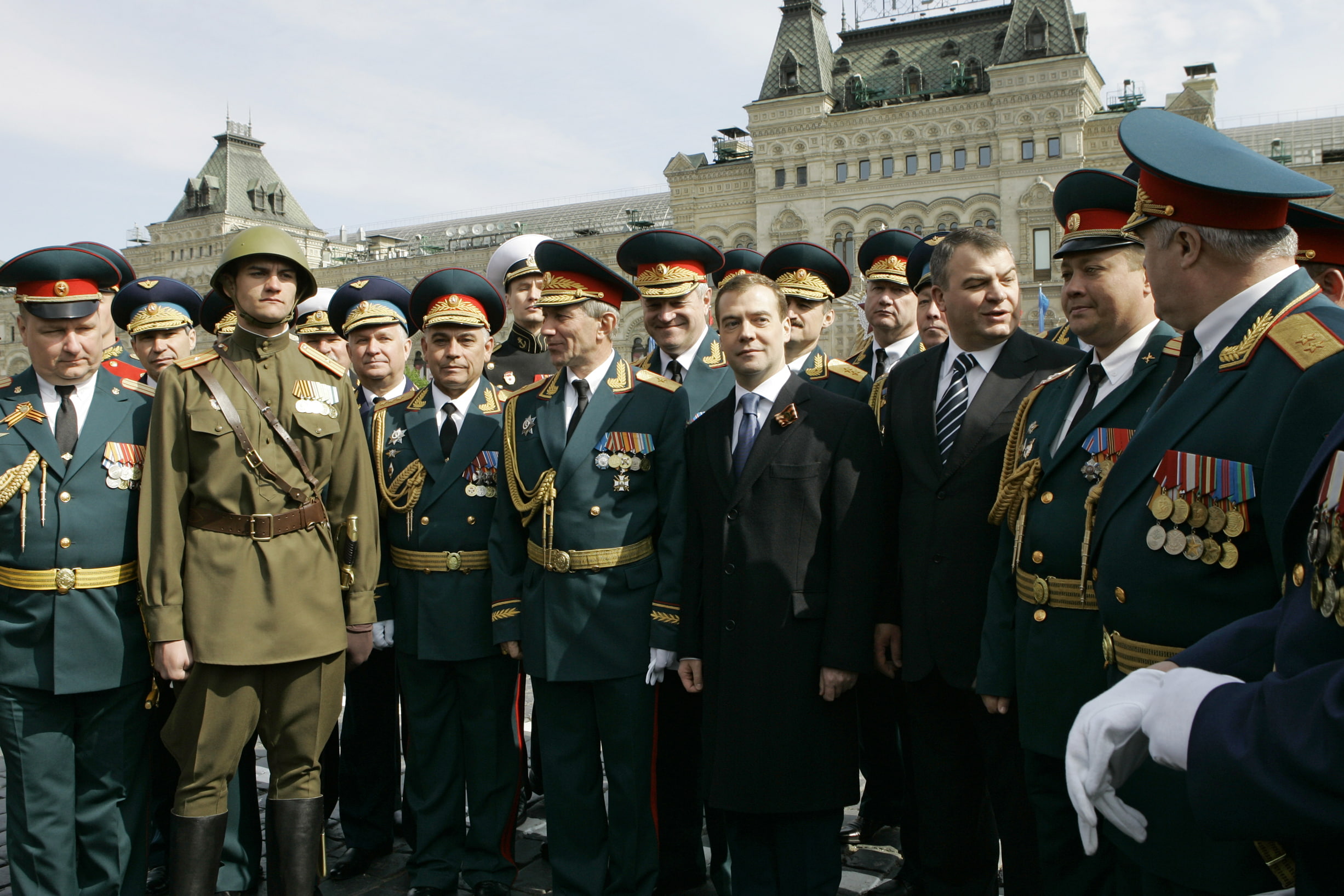 1080P, Dmitry Medvedev, soldiers, military, holiday, Officers, HD Wallpaper