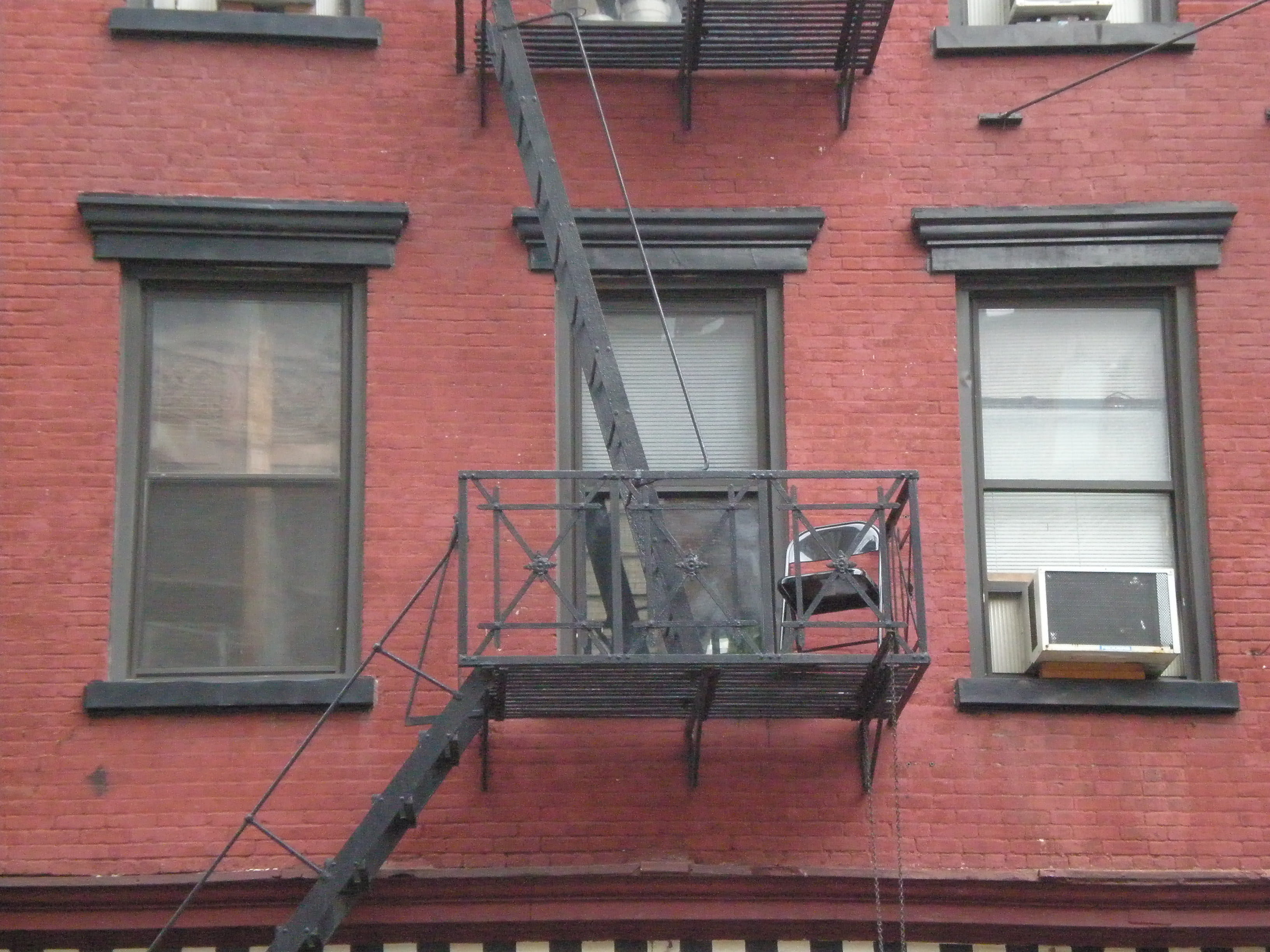 manhattan, house, united states, railing, building exterior, wall, outdoors, steps and staircases, no people, new york, windows, building, fire escape, HD Wallpaper