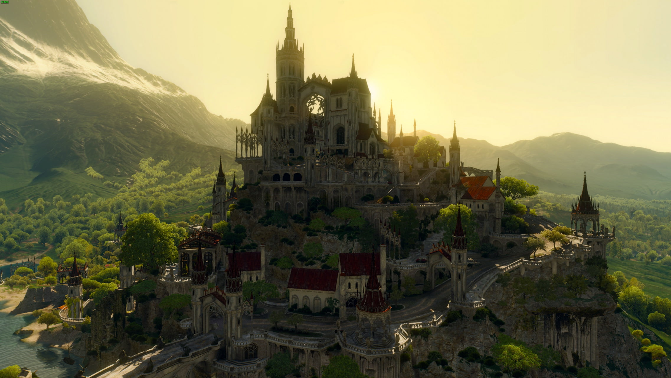 White Mountains, The Witcher 3: Wild Hunt - Blood and Wine, 1080P, CD Projekt RED, The Witcher, The Witcher 3: Wild Hunt, landscape, sunrise, screen shot, HD Wallpaper