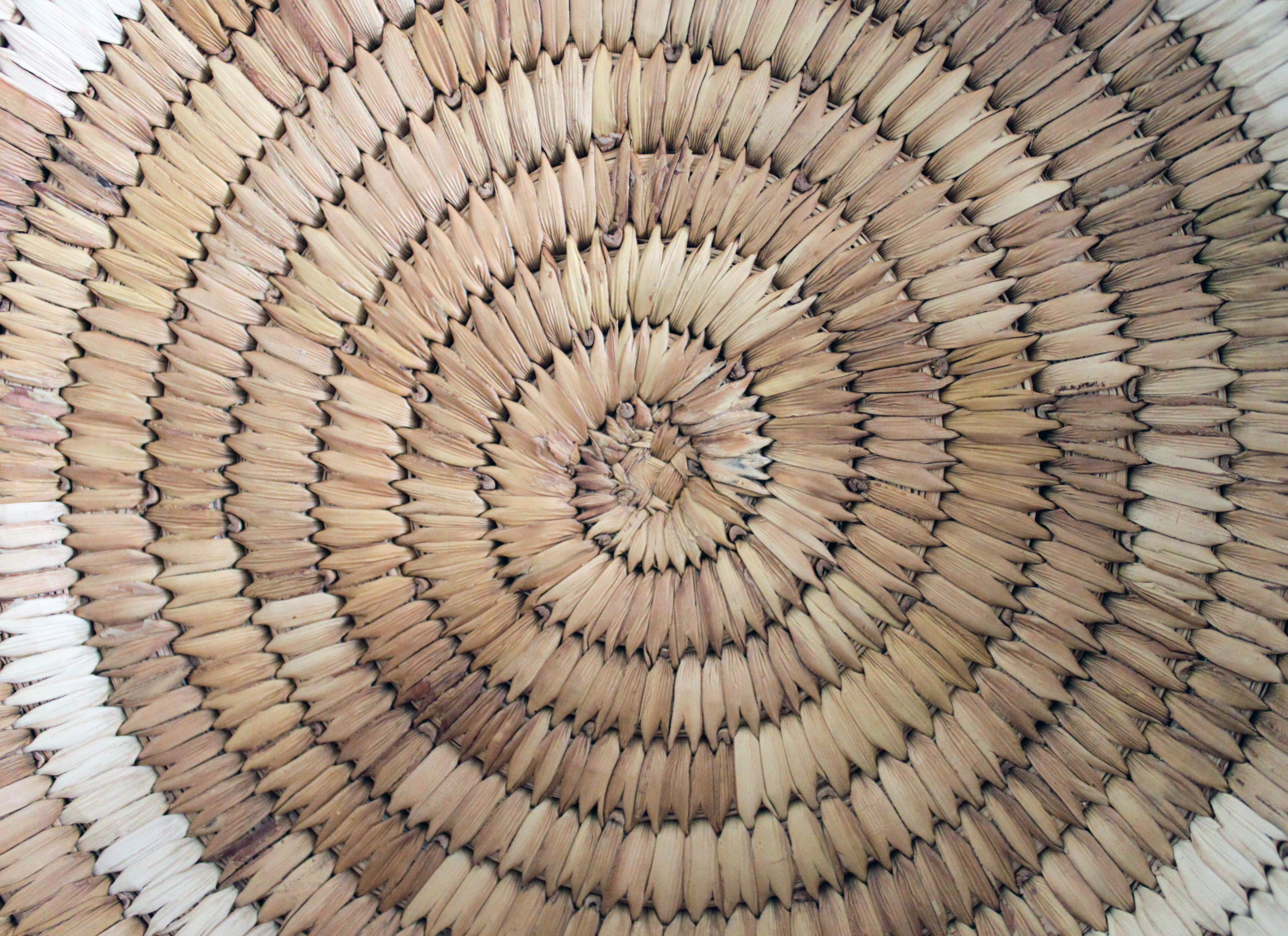 repetition, 4K, natural, hand made, no people, design, indoors, close, directly above, spiral, woven, brown, texture, directly below, geometric shape, HD Wallpaper