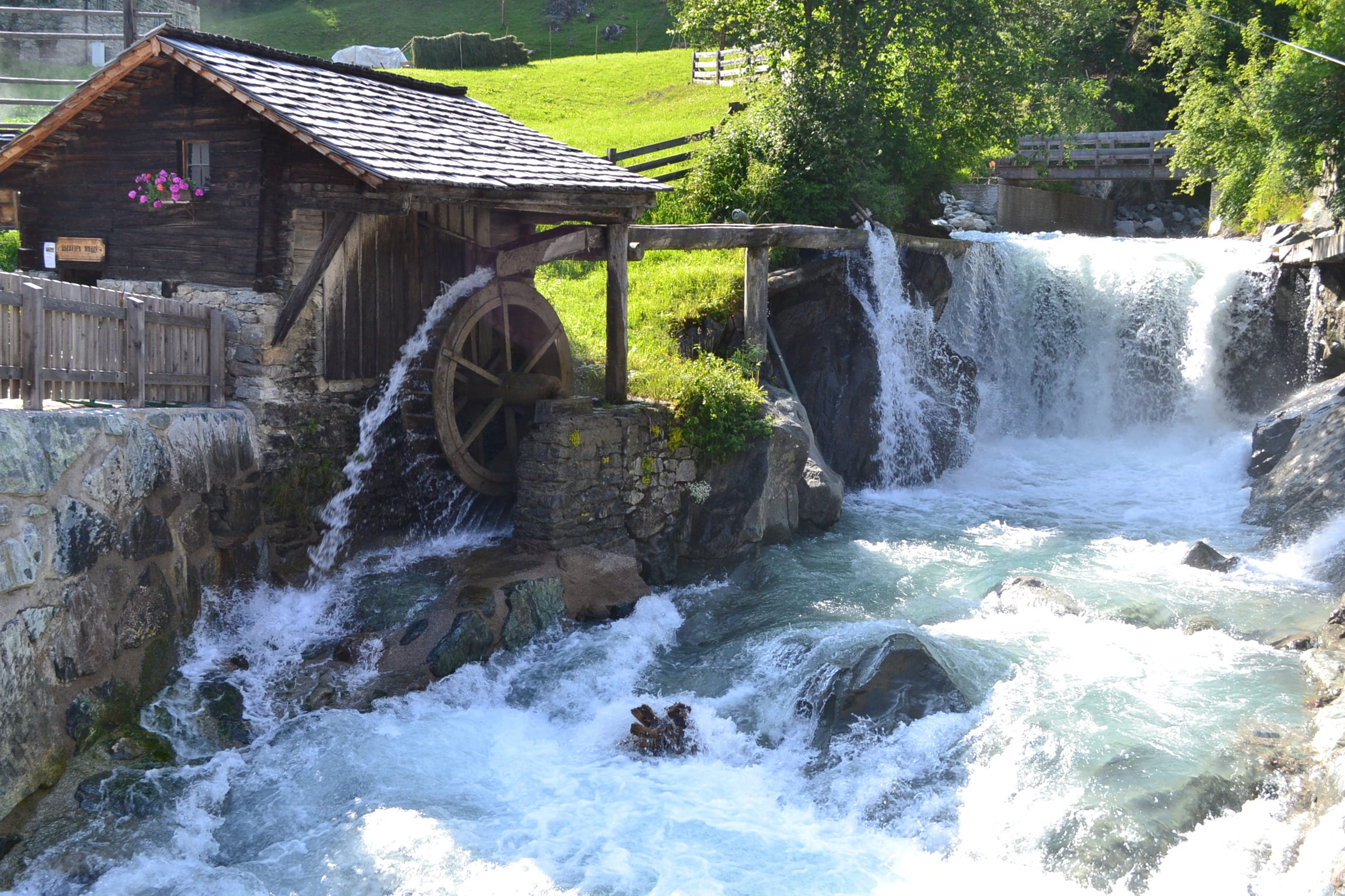 plant, architecture, water wheel mill, fuel and power generation, building exterior, long exposure, sport, river, outdoors, grain milling, water, nature, HD Wallpaper