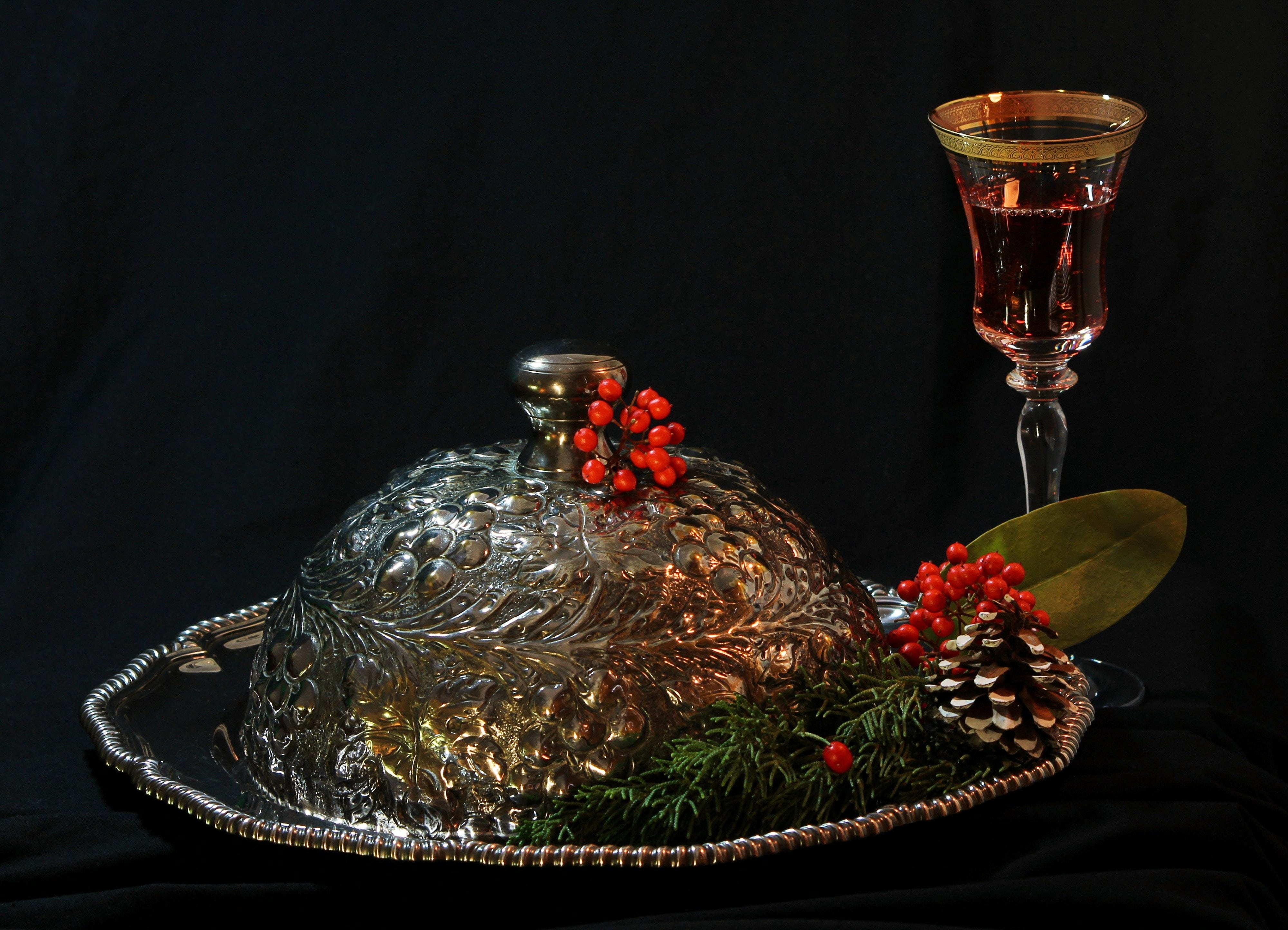 embossed, close-up, table, fruit, decoration, luxury, old fashioned, celebration, dome, lid, tray, indoors, freshness, glass, drink, alcohol, decorations, HD Wallpaper