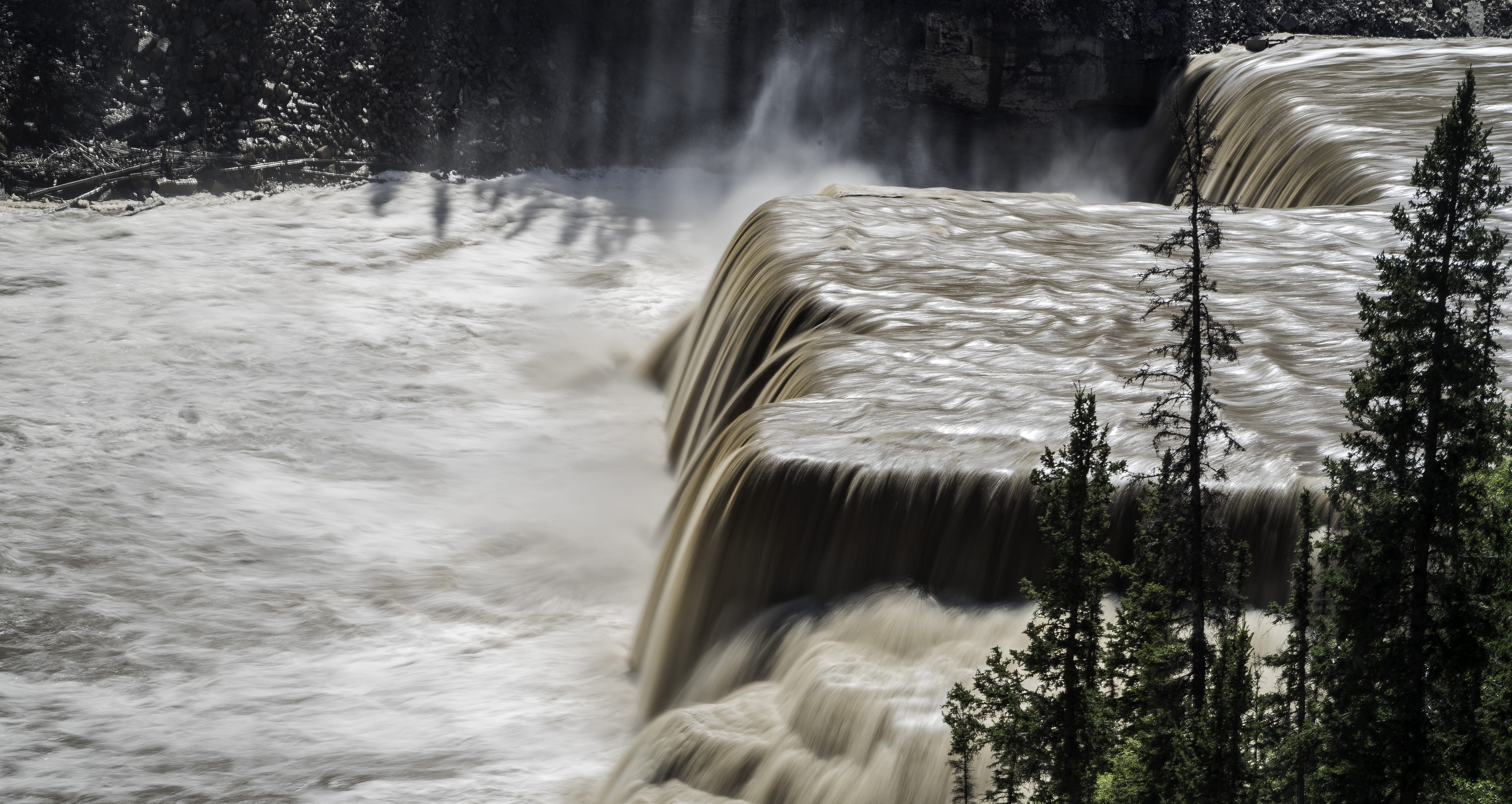motion, hydroelectric power, landscape, splashing, 5K, flowing, river, tree, land, scenics, outdoors, flowing Water, water, twin falls gorge territorial park, HD Wallpaper