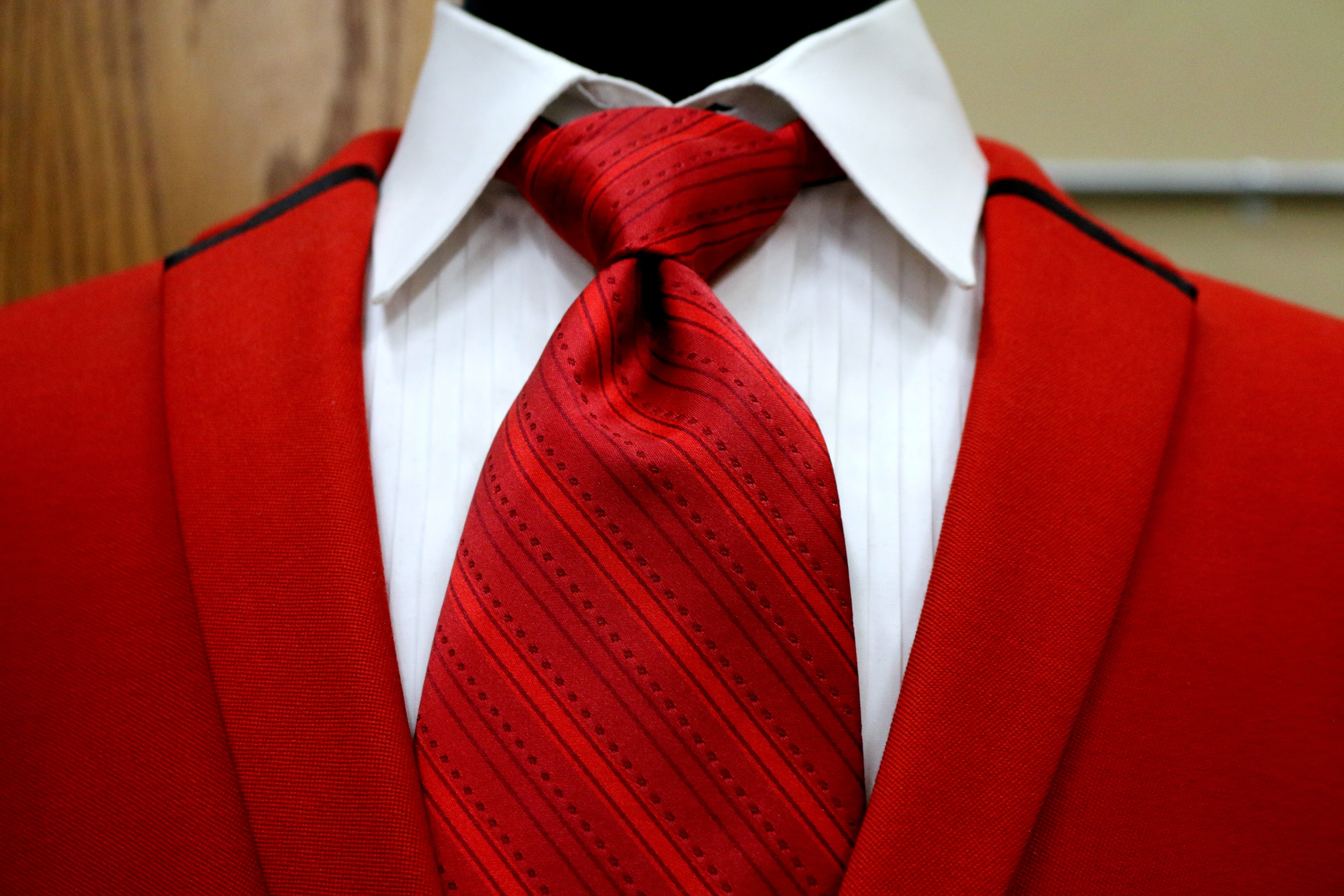 tie, collar, garment, knot, suit, button down shirt, menswear, celebration, business, close-up, sweater, clothing, vest, red, no people, men, white color, HD Wallpaper
