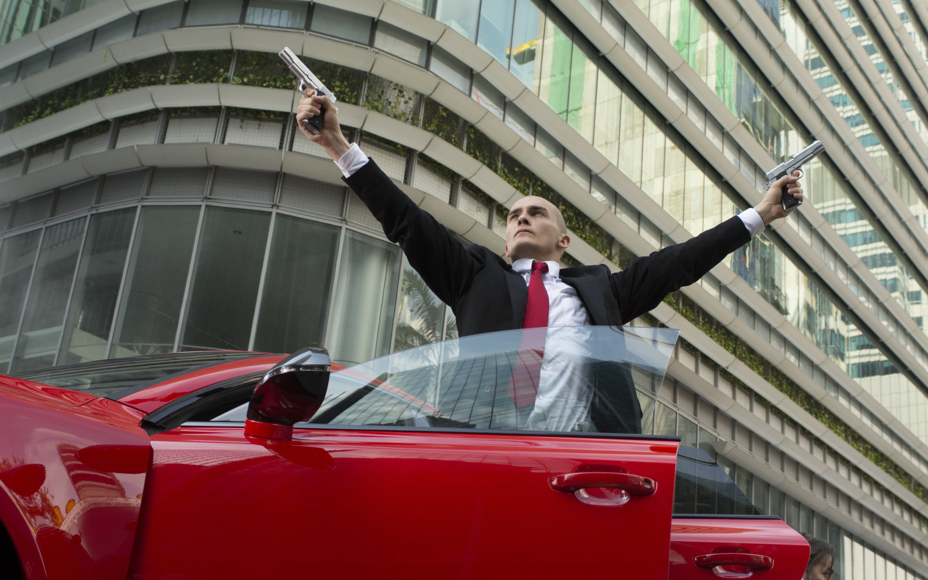 guns, hitman, agent 47, rupert friend, 4K, machine, download 3840x2400 hitman, HD Wallpaper