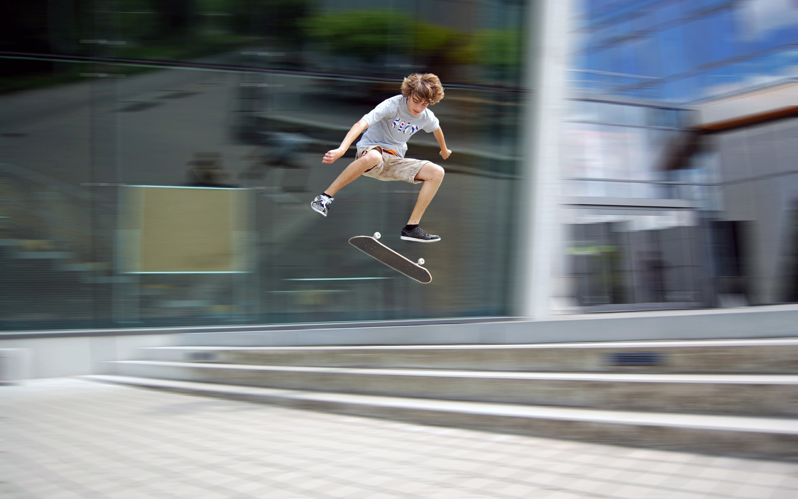females, shirt, outdoors, one Person, exercising, steps, jump, young Adult, competition, sports Clothing, trick, action, clothing, human Leg, leisure Activity, HD Wallpaper