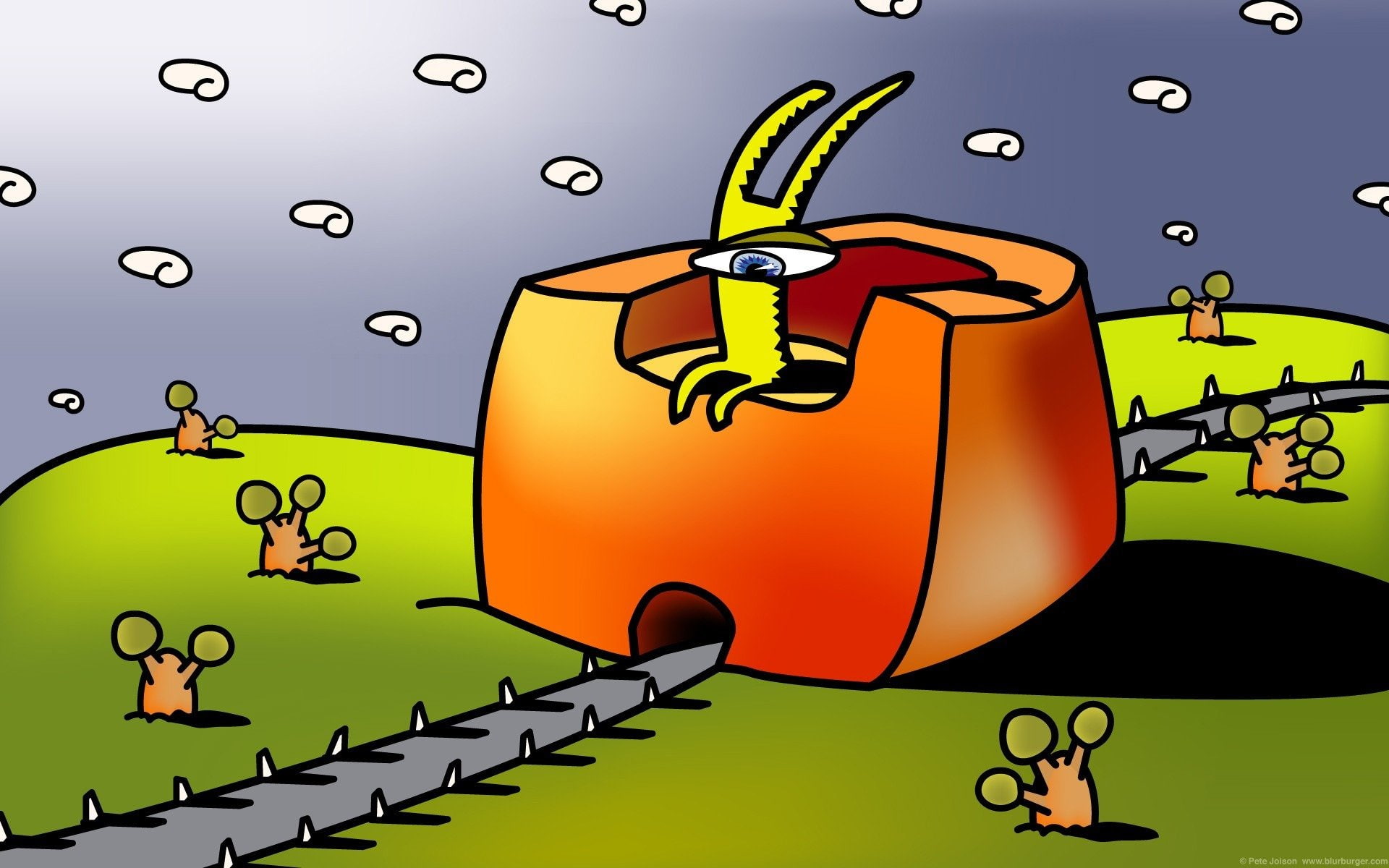 1080P, cartoon, blurburger, game, anime, comics, puzzle, HD Wallpaper